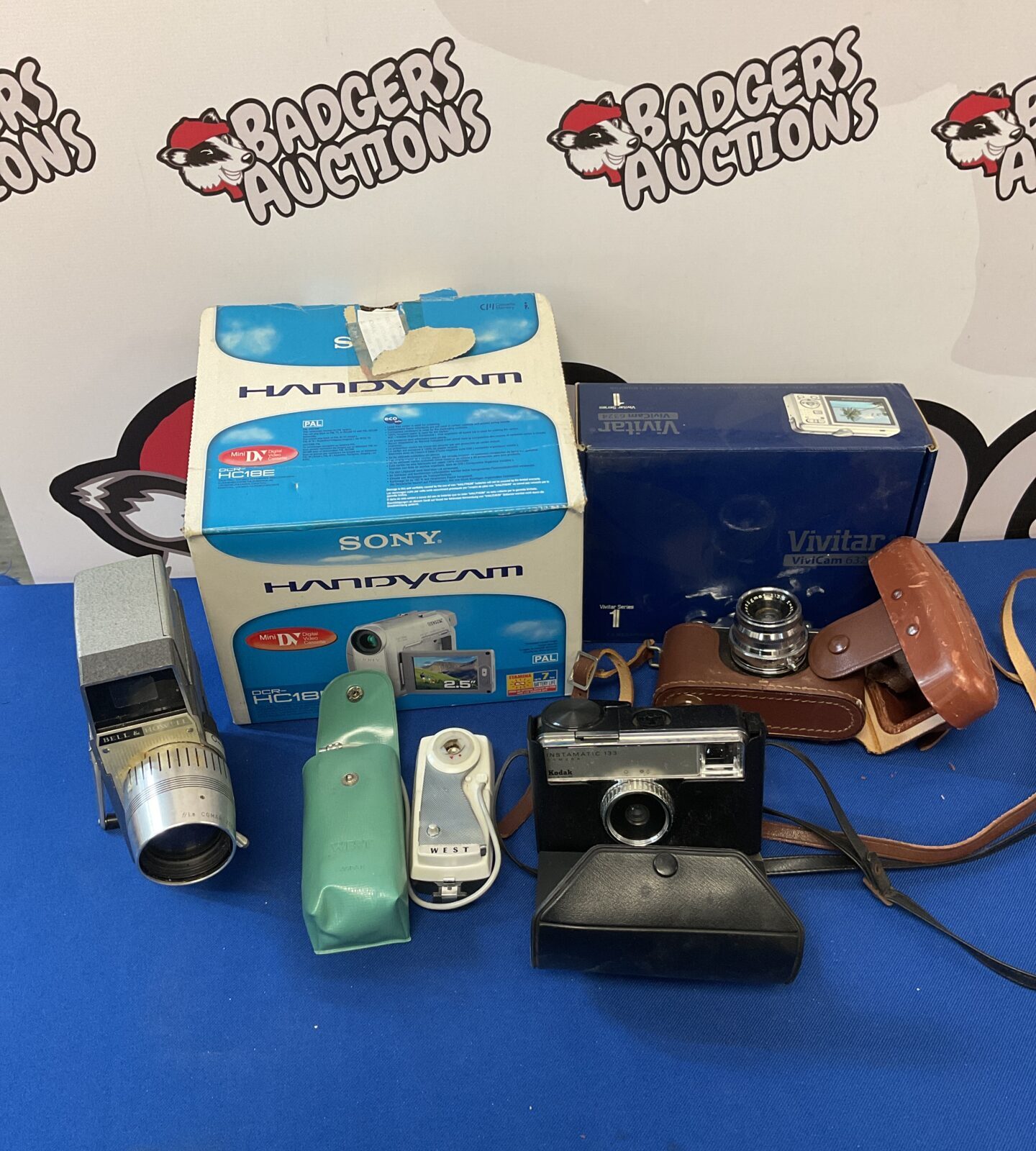 Selection of cameras including sony handycam