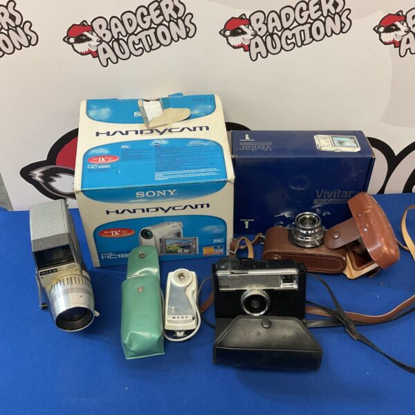 Selection of cameras including sony handycam