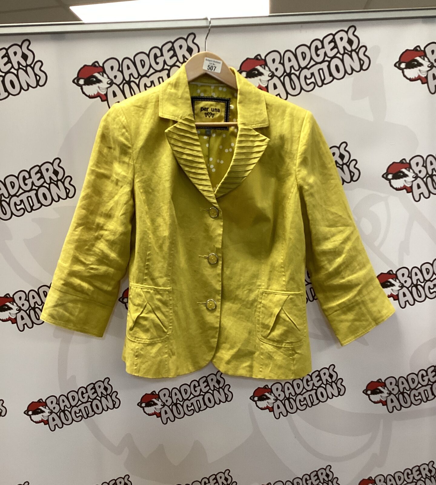 Per una yellow linen ladies jacket size 12