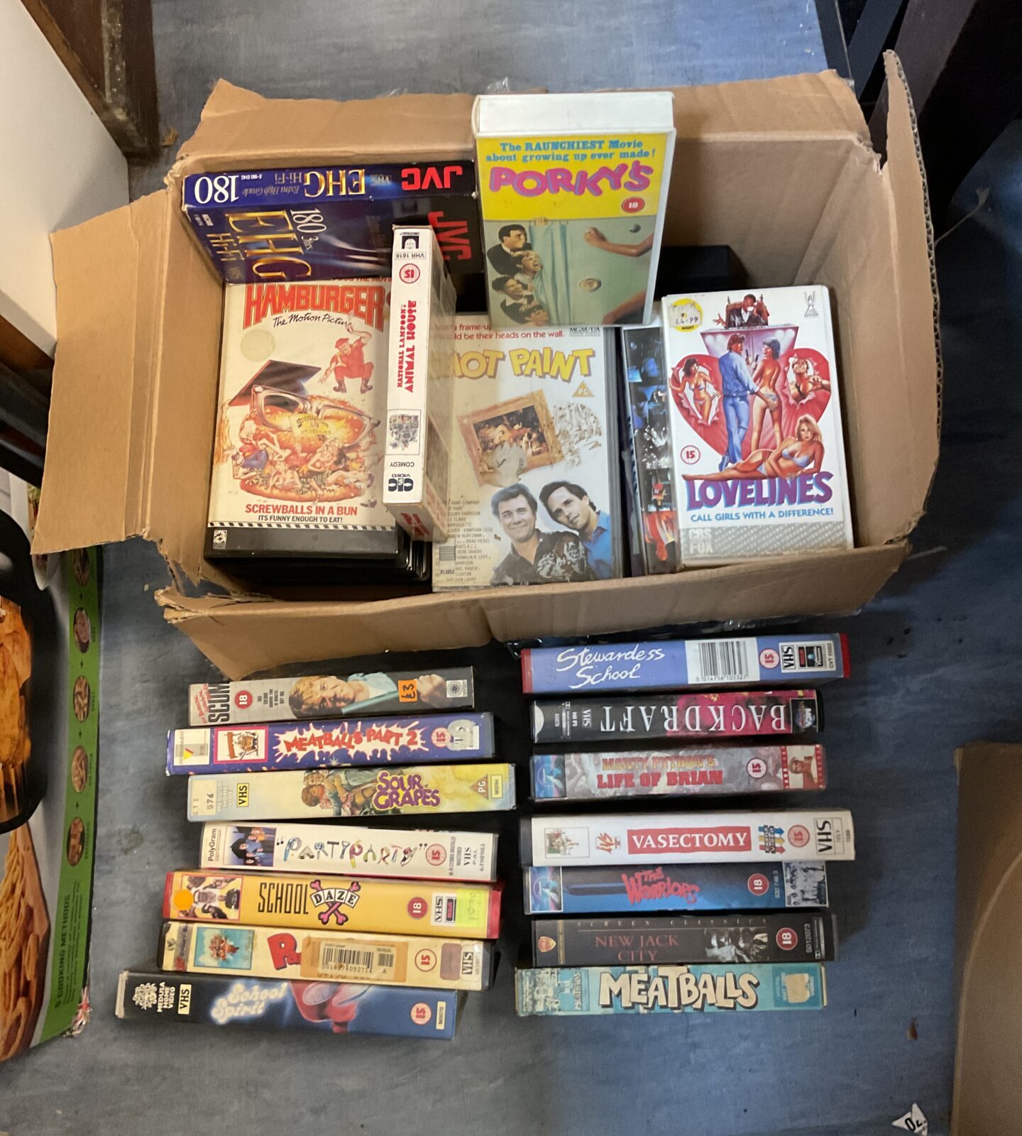 Collection of vhs movie cassettes