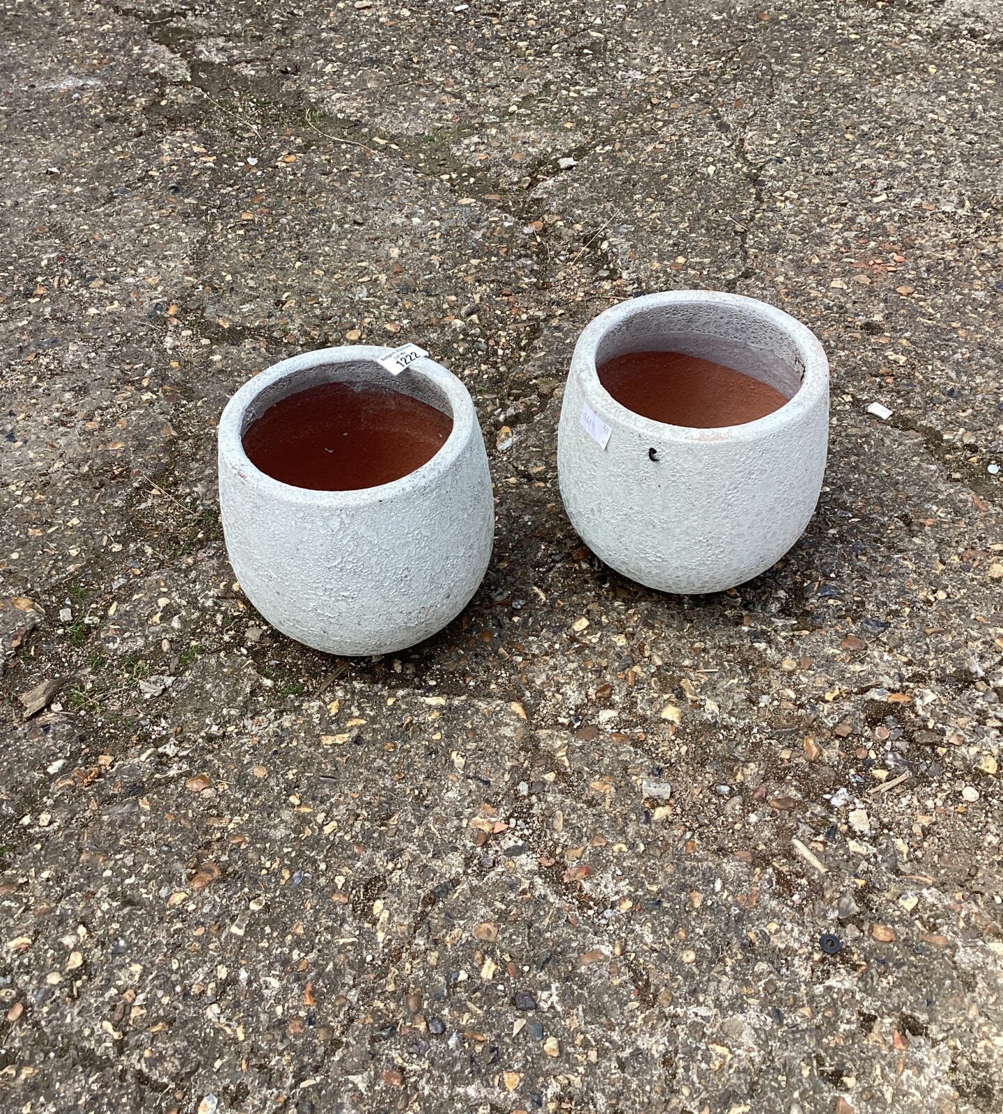 Two garden plant pots