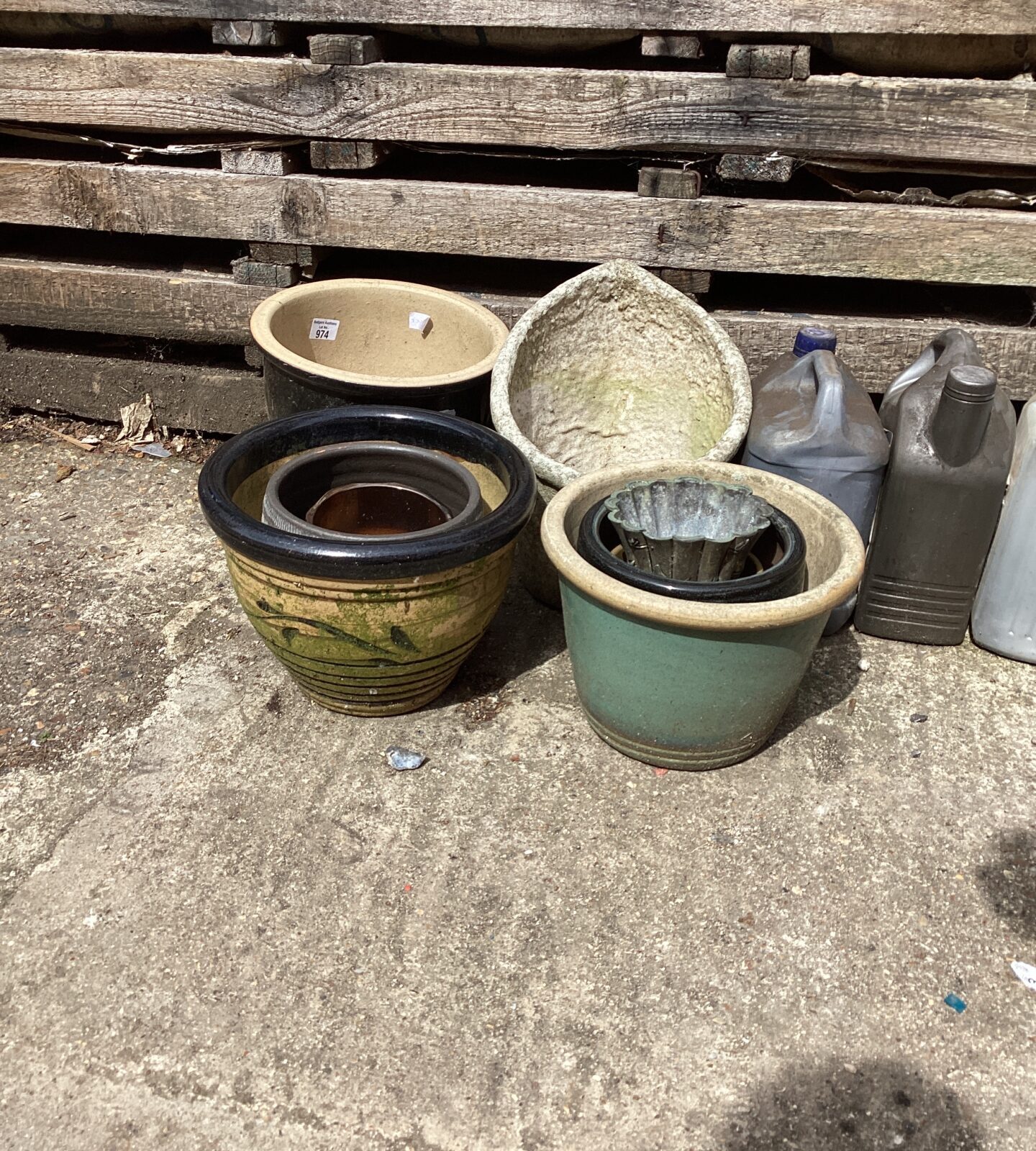 Selection of garden pots