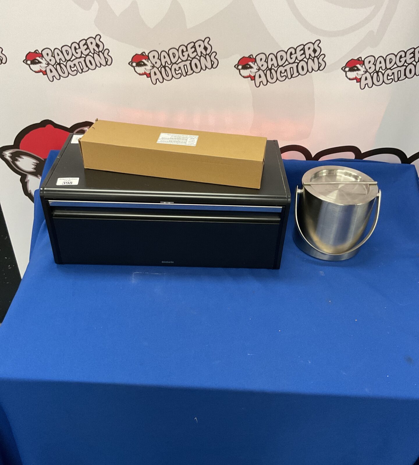 Black and chrome breadbin with ice bucket