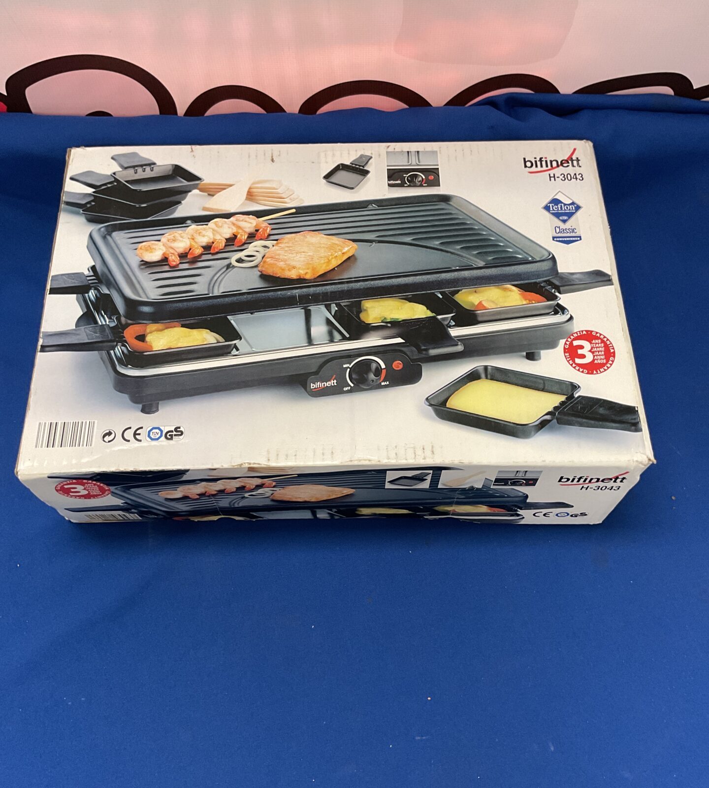 Bifinett 1200w raclette grill boxed