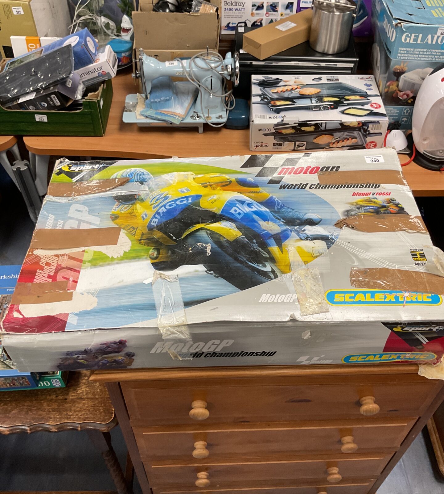 Boxed scalextric motogp world champion track set