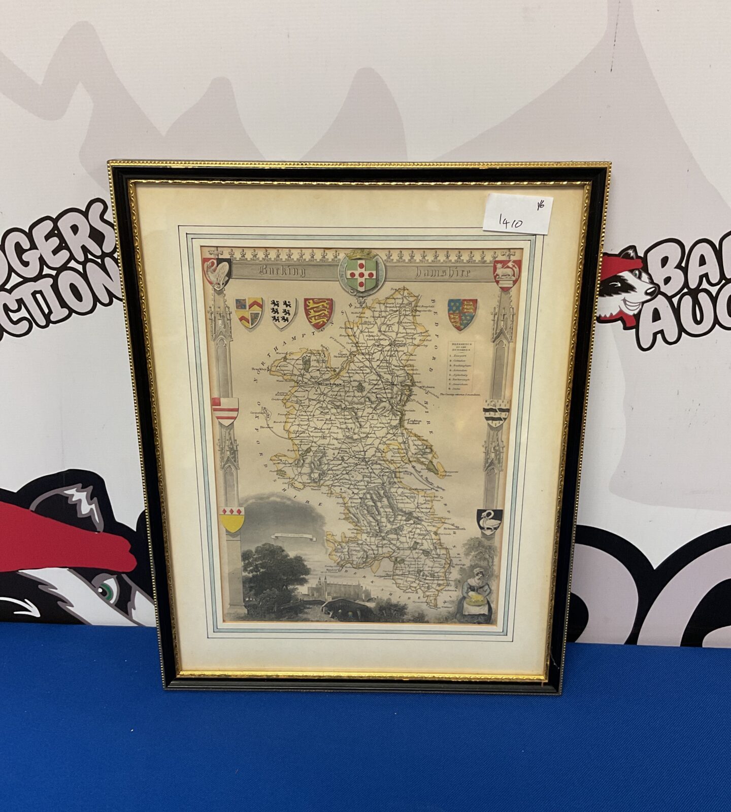 Antique framed map of Buckinghamshire