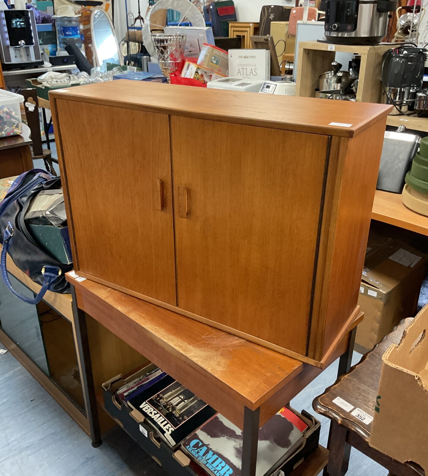 Minty mid century teak two door cupboard