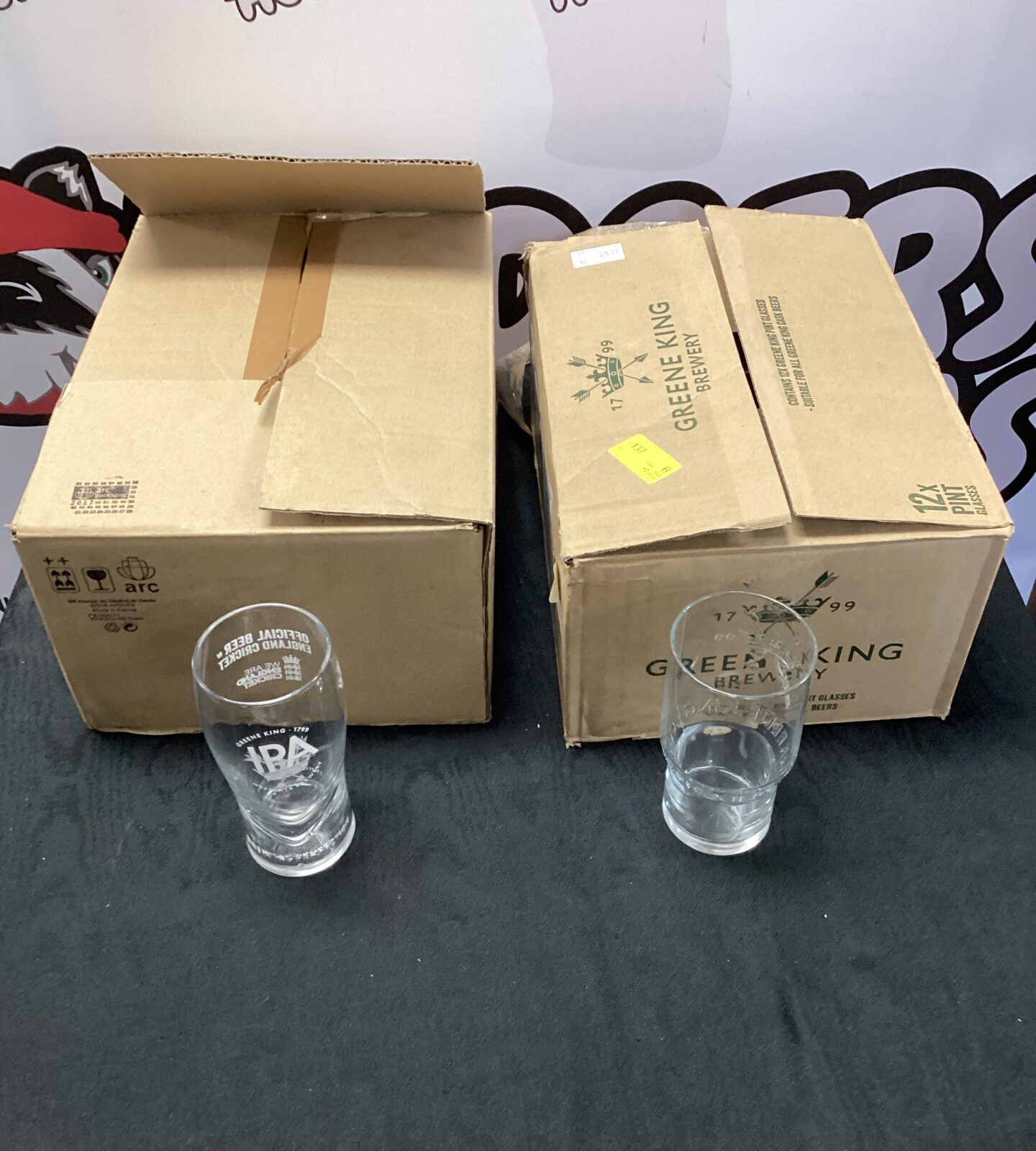 Twenty four greee king IPA pub pint glasses