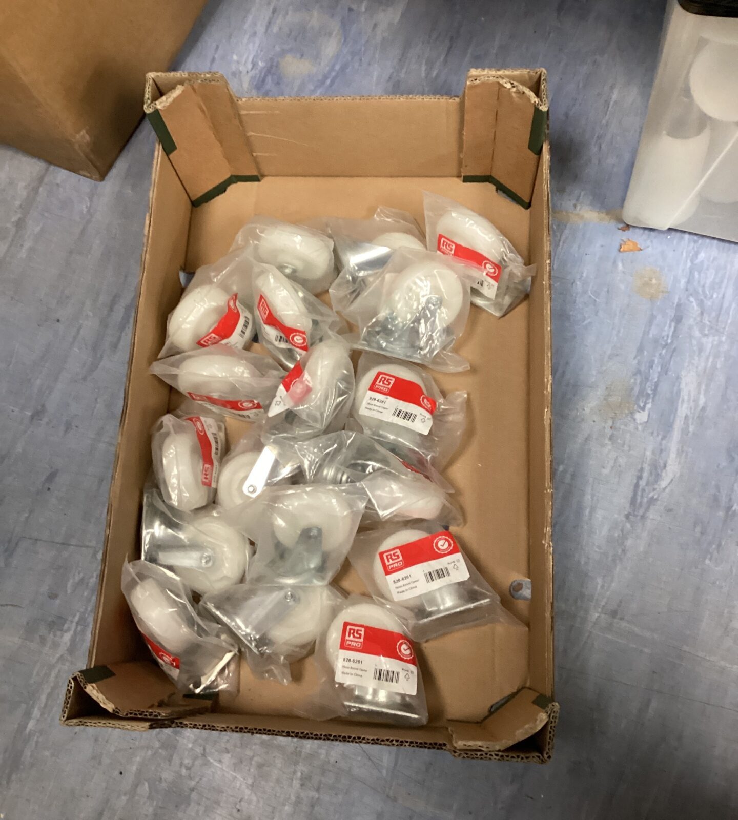 Box of new RS pro 75mm swivel casters