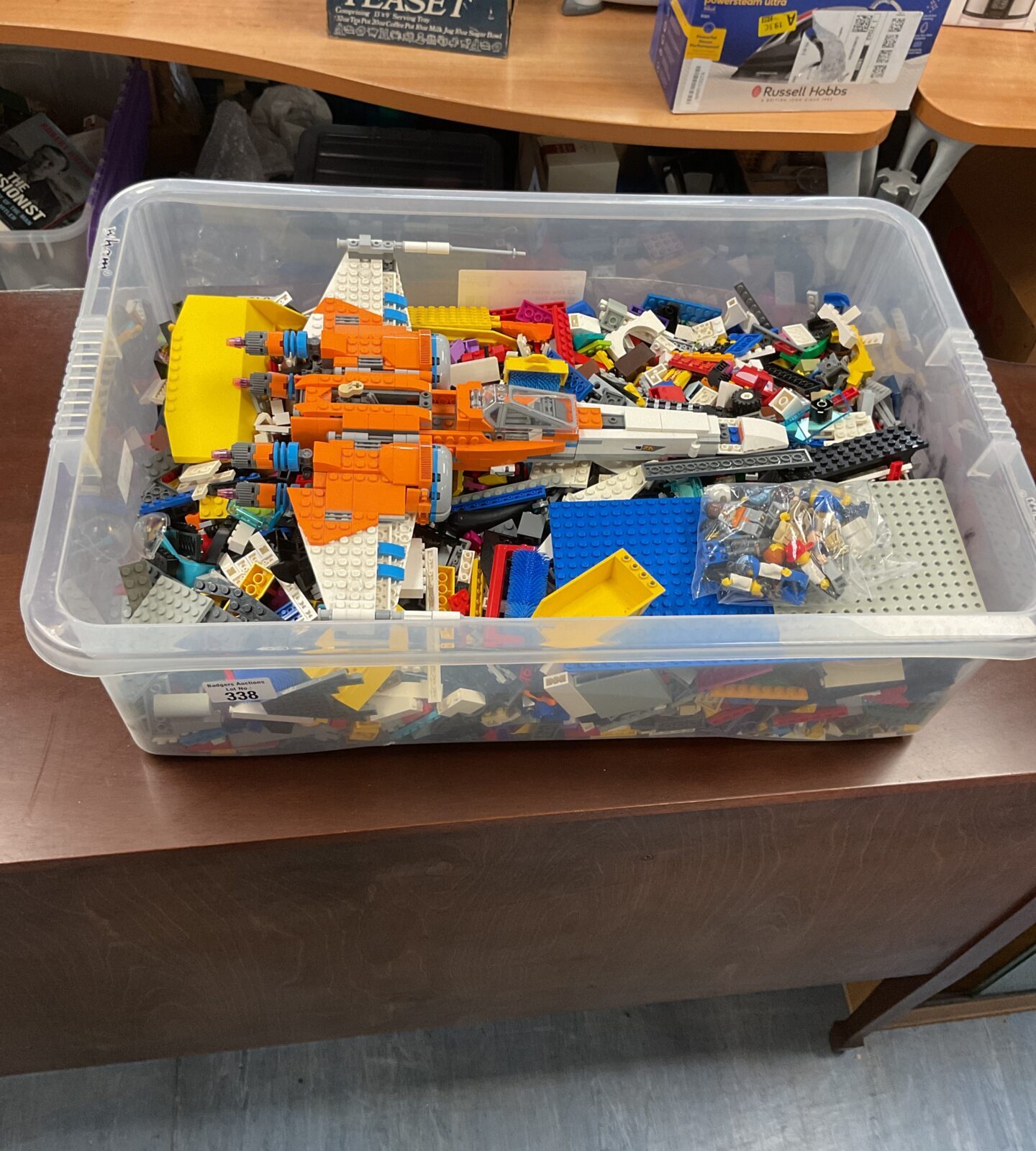 Large box of mixed Lego inc x wing fighter jet and selection of figures inc star wars