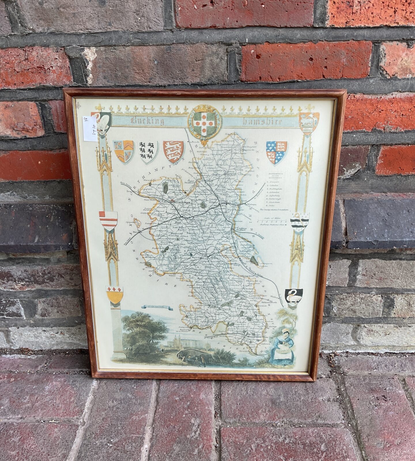 Vintage framed map of Buckinghamshire