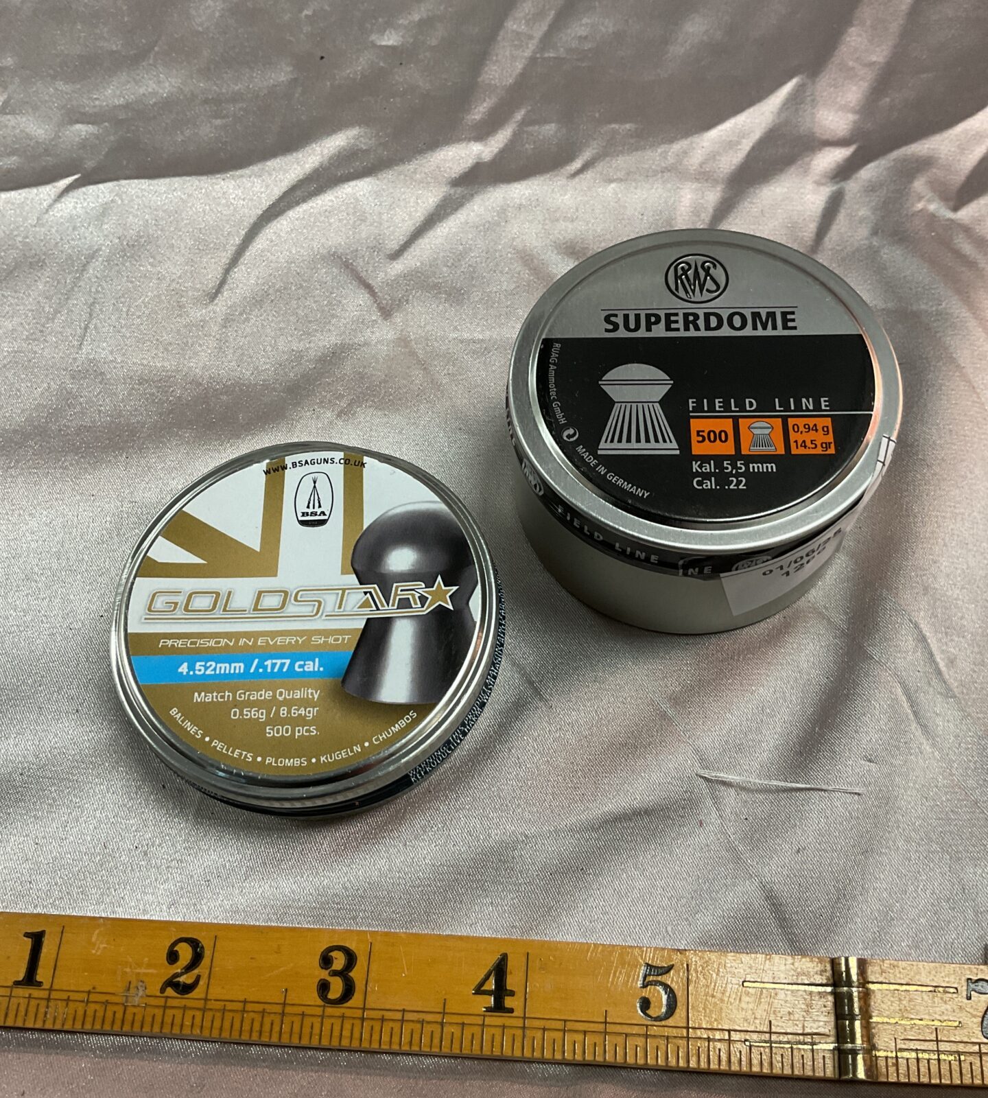 Two Tins Sealed Airgun Pellet Tins Goldstar .177 And Superdome .22