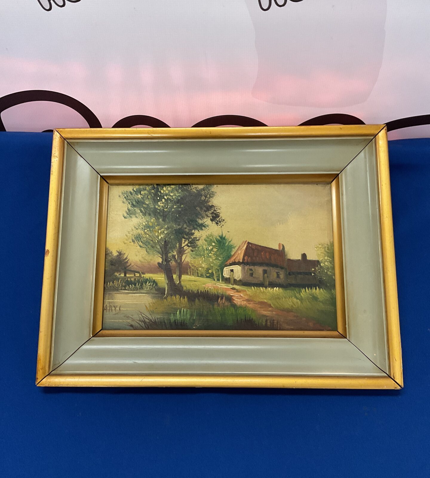Original oil painting signed arts of a country cottage