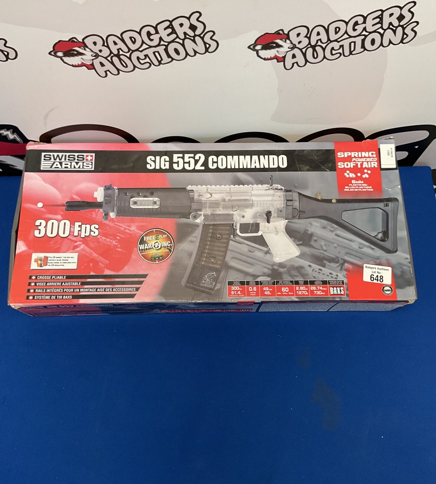 Swiss arms boxed SIG 552 commando spring powered airsoft gun