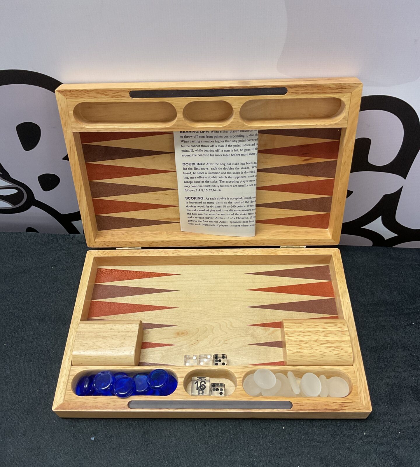 Wooden backgammon set