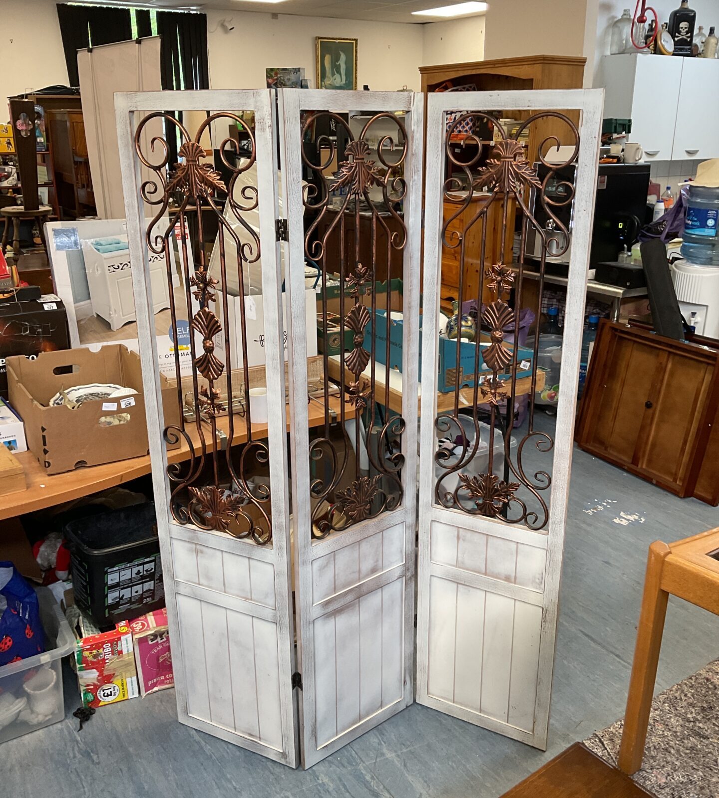 Wood & metal decorative room divider