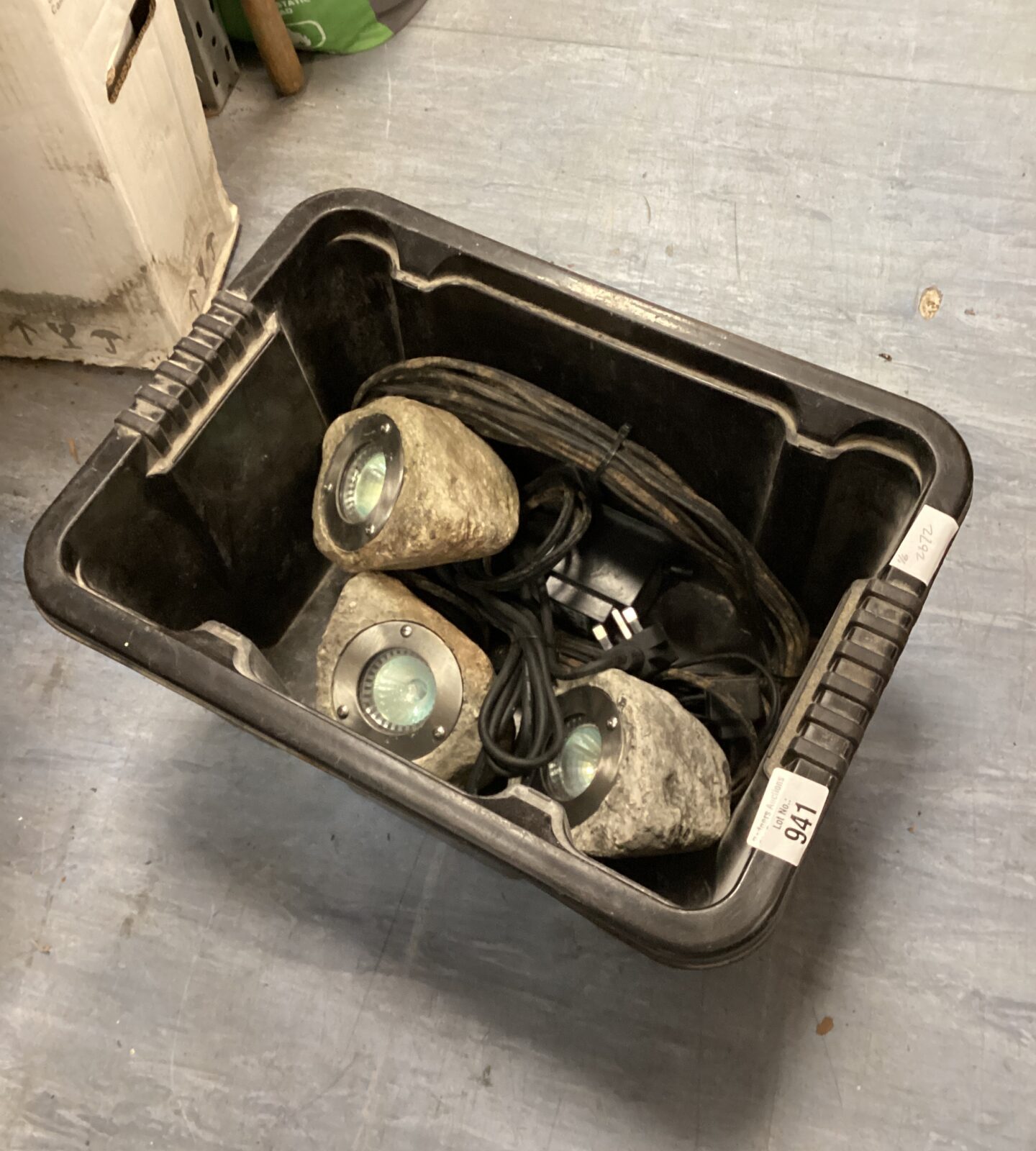 Three garden stone lights