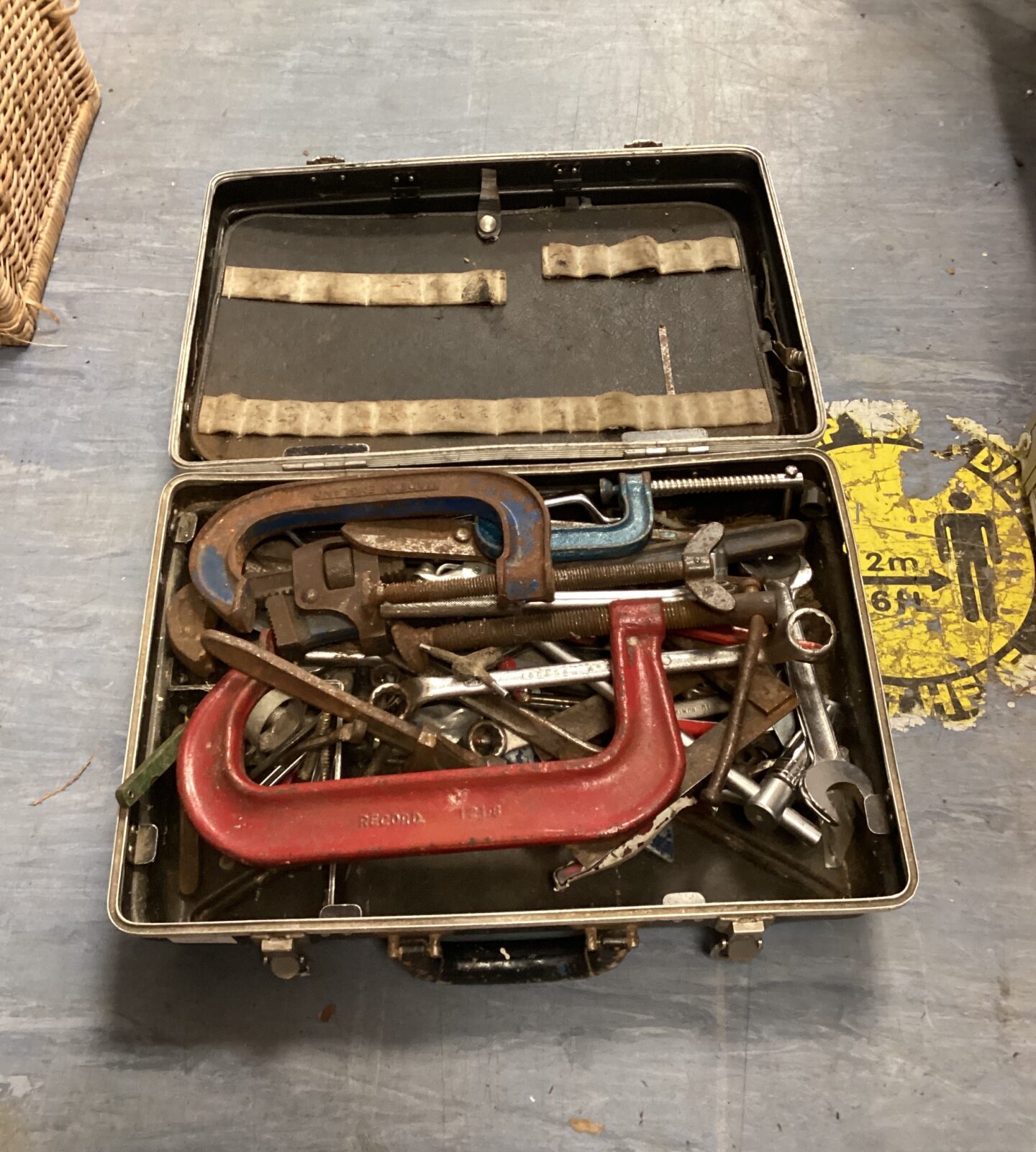 Case of mixed tools inc spanners & G clamps