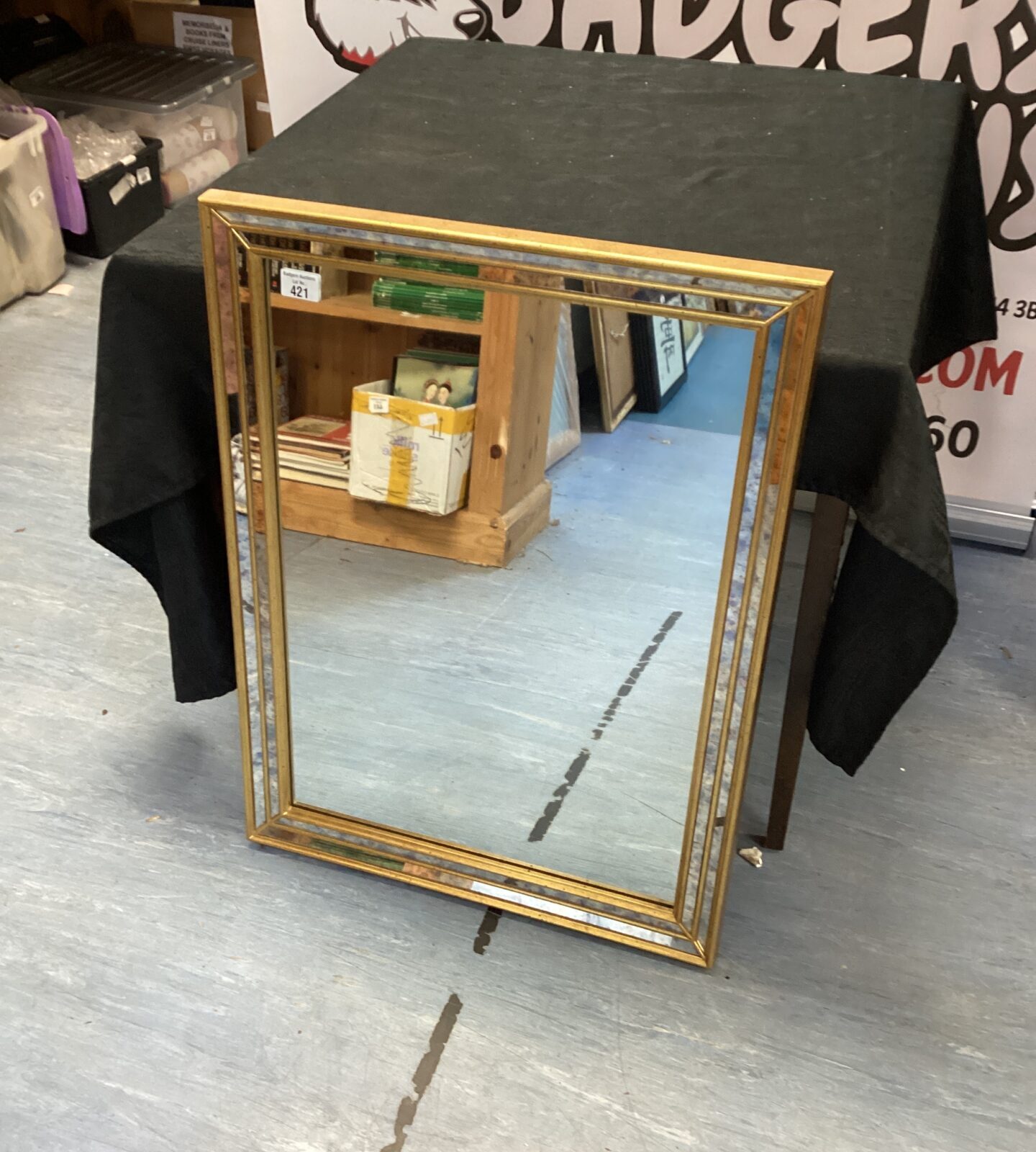 Gold edged wall mirror 30”x22”