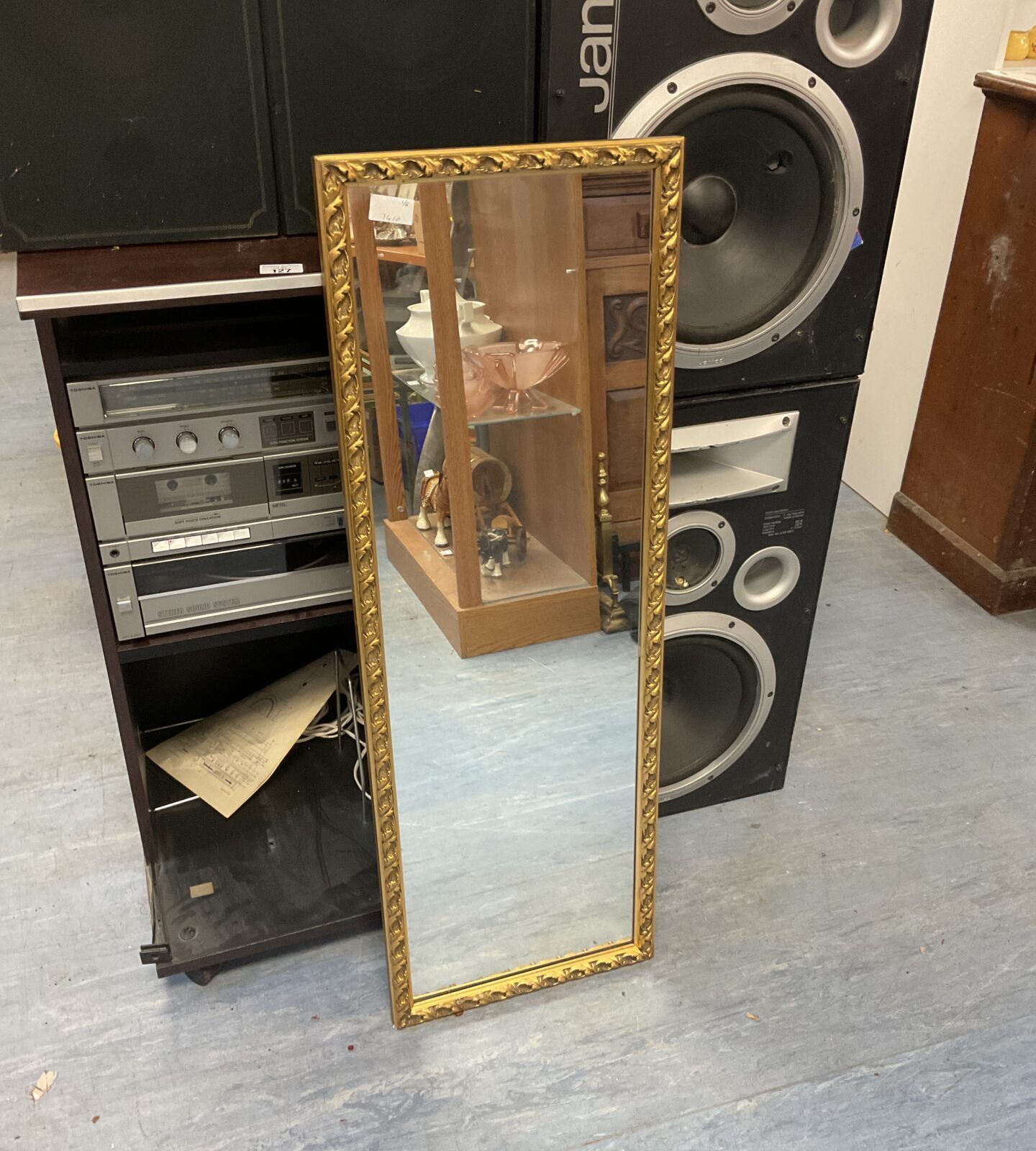 Gilt framed french style bedroom mirror 100cm x 35cm