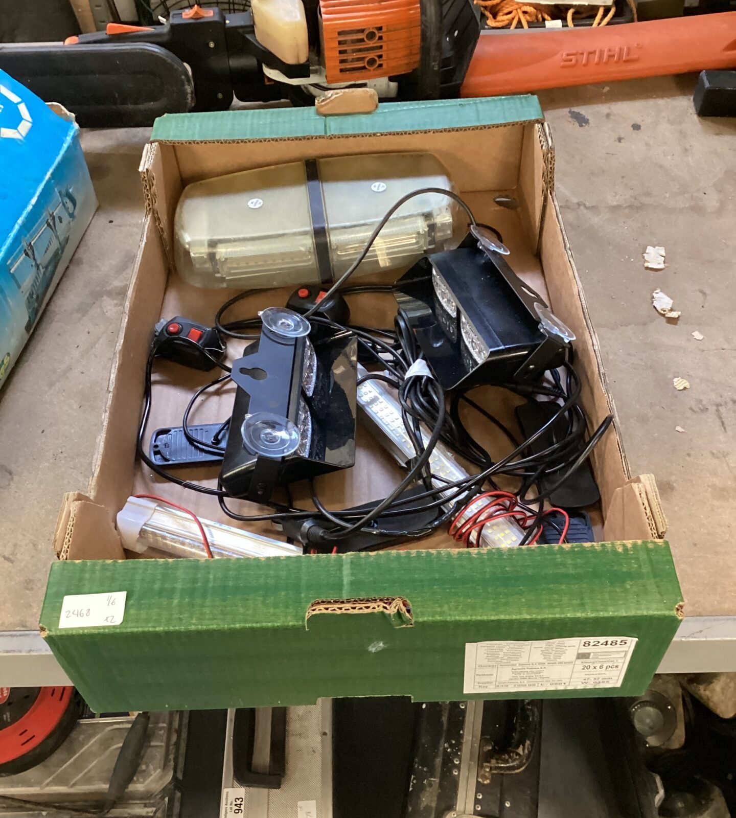 Box of mixed LED lights inc strip lights