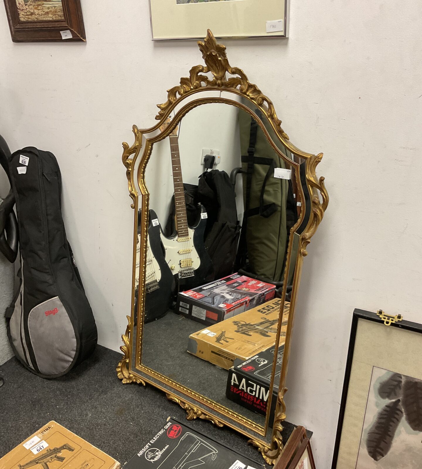 Gilt framed french style boudoir mirror