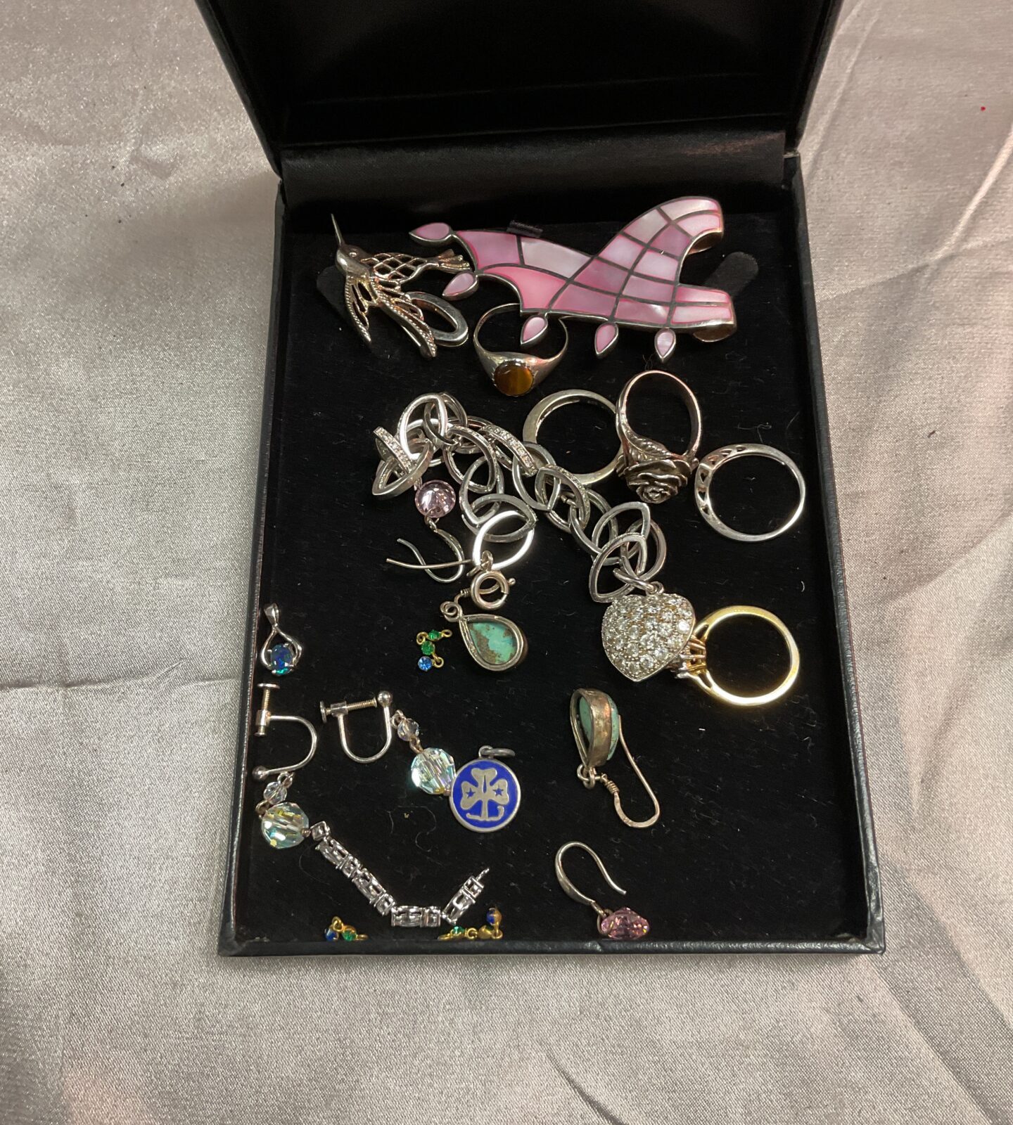 tray mixed jewellery inc silver