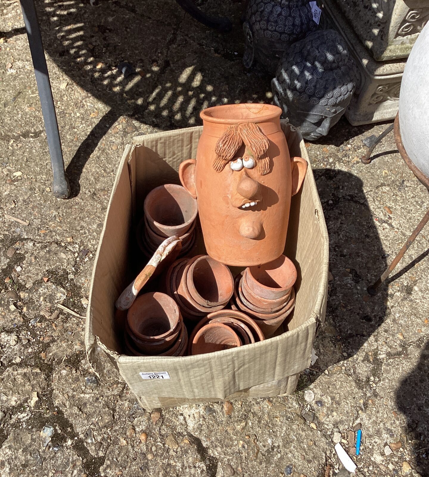 Box of flower pots