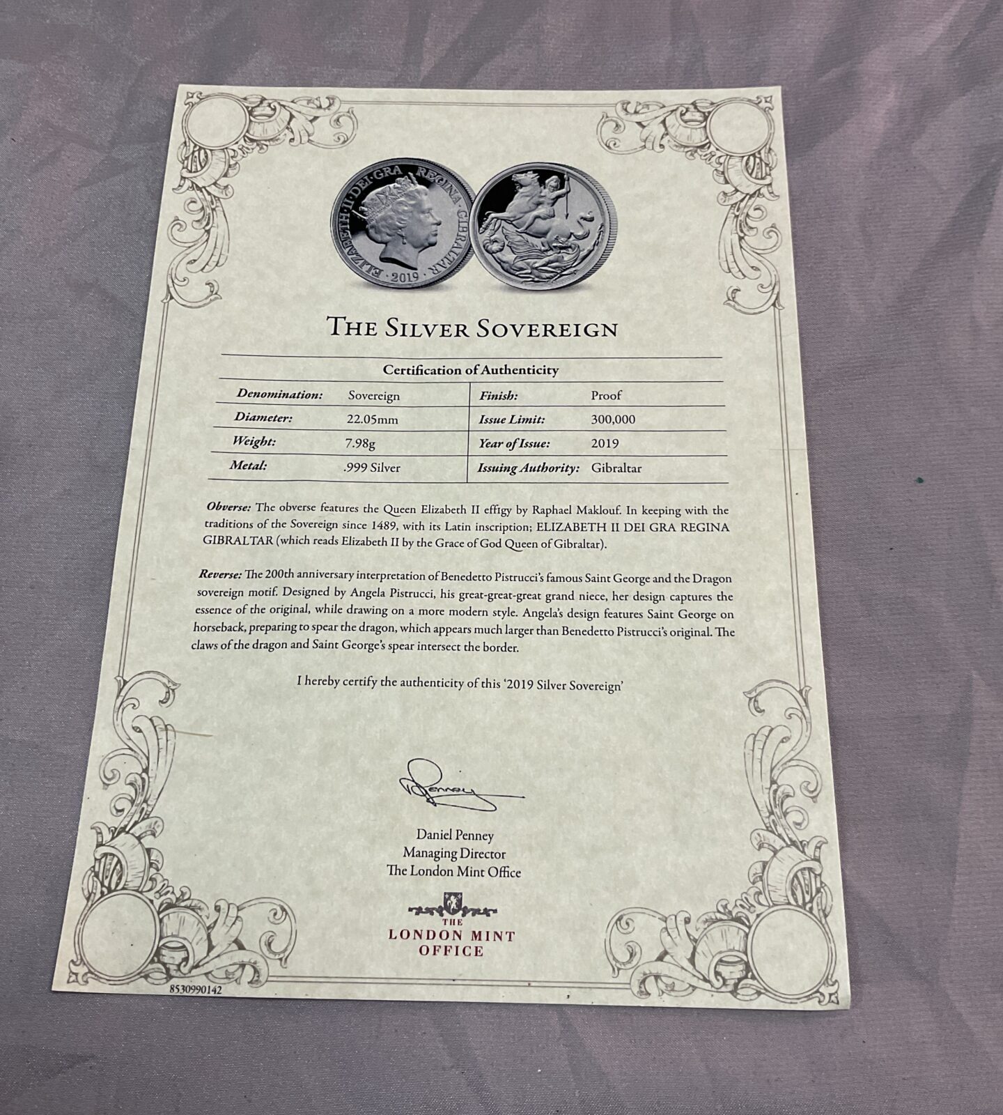 The London Mint Office The silver sovereign with certificate - Image 3