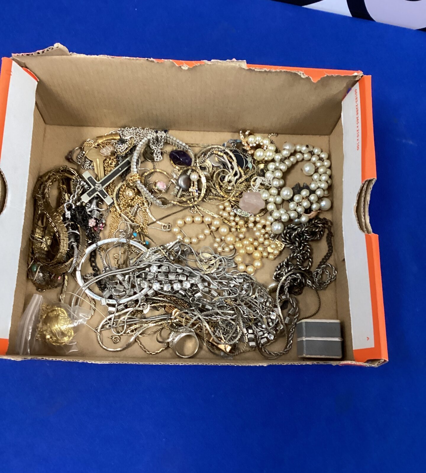 Box of costume jewellery