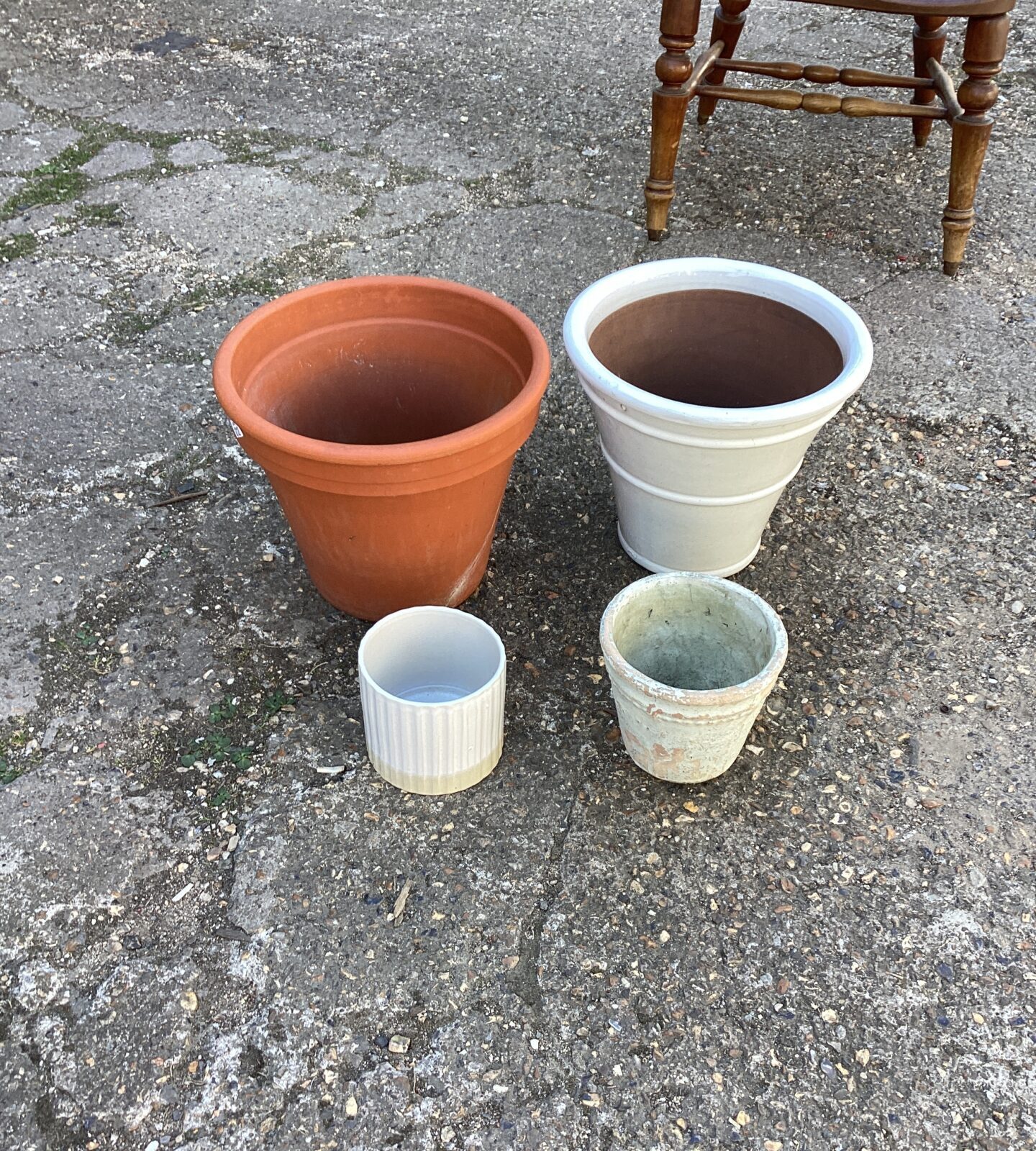 Four garden plant pots