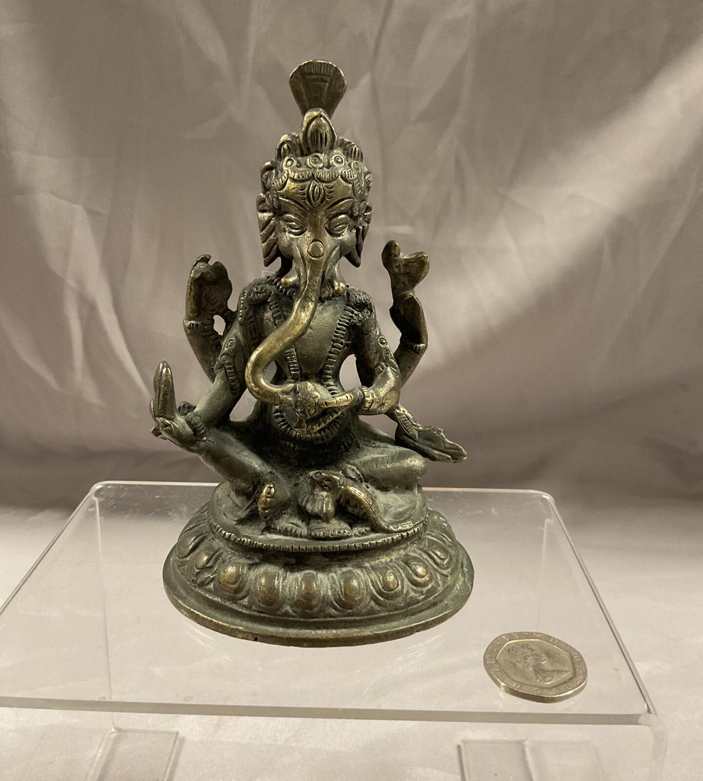 Vintage 5” Bronze Ganesha Figure
