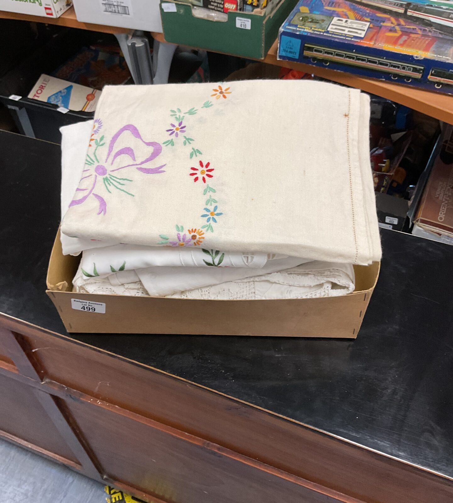 Box of vintage irish linnen
