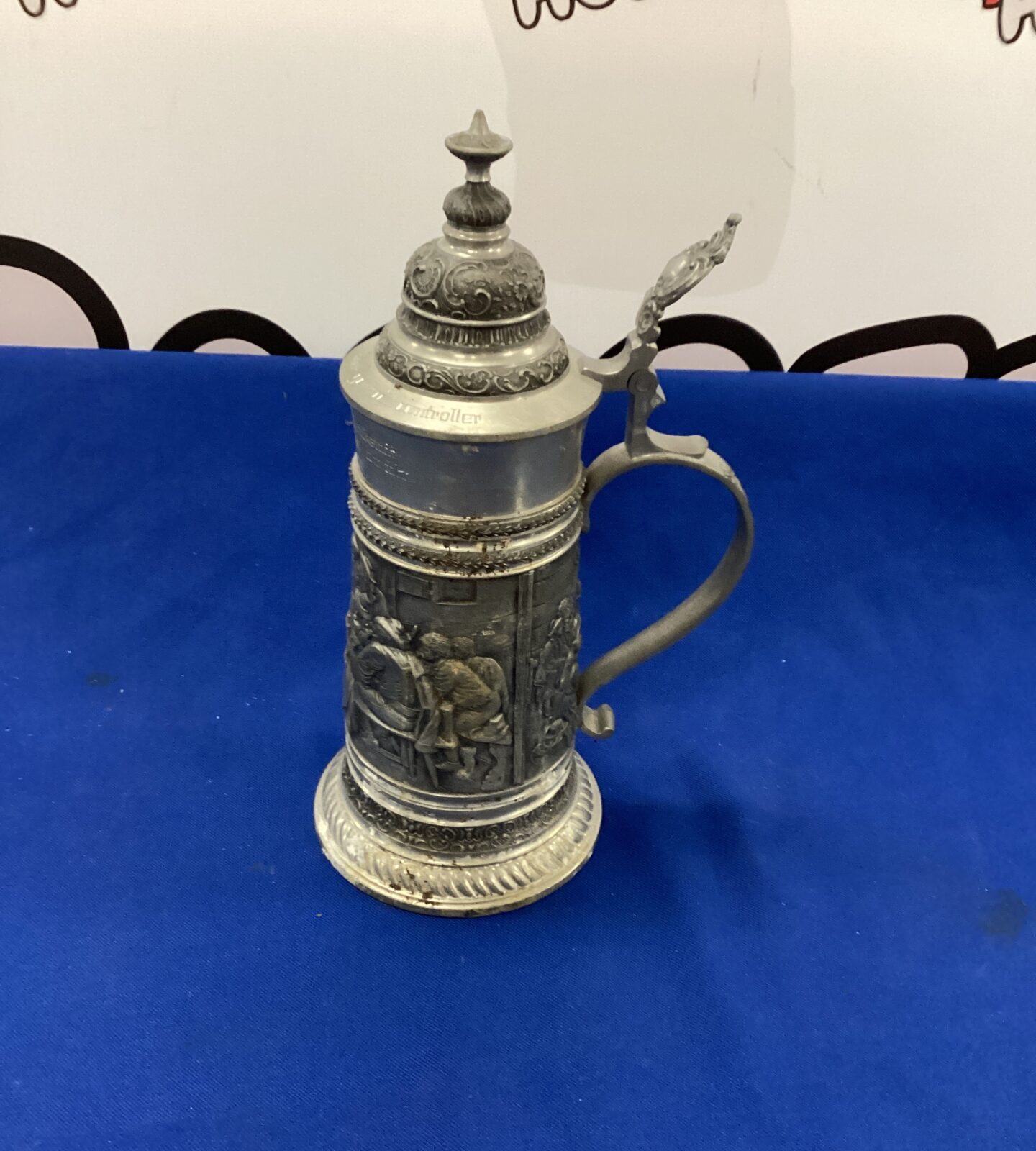 Pewter German Embossed Stein