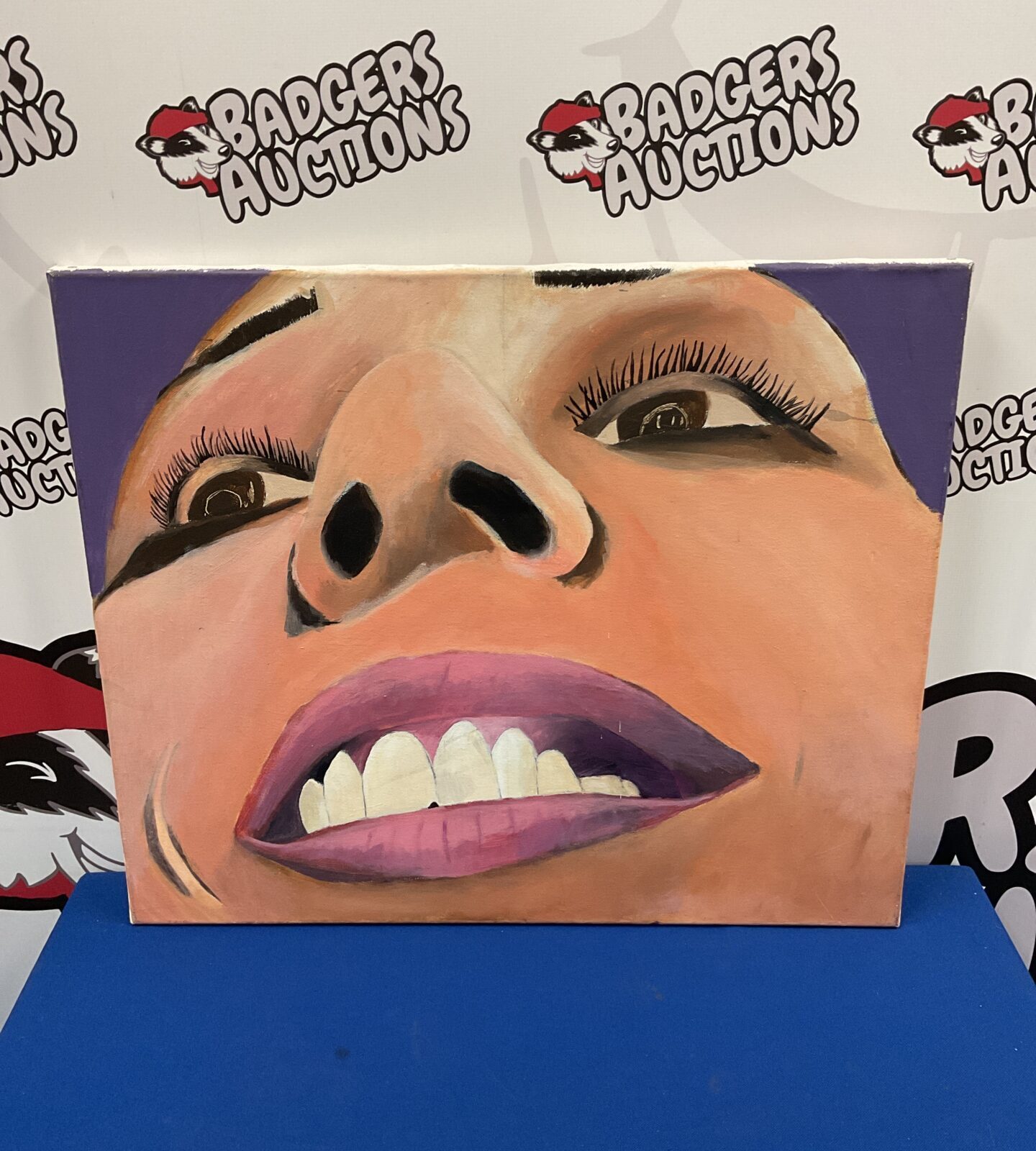 modern school oil on canvas artwork close up portrait of the face