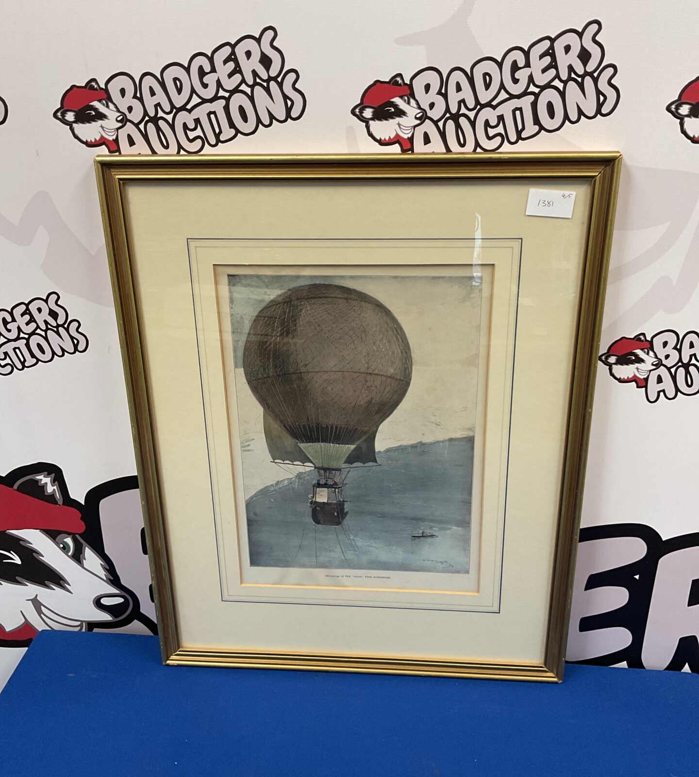 framed vintage print of a hot air balloon the eagle