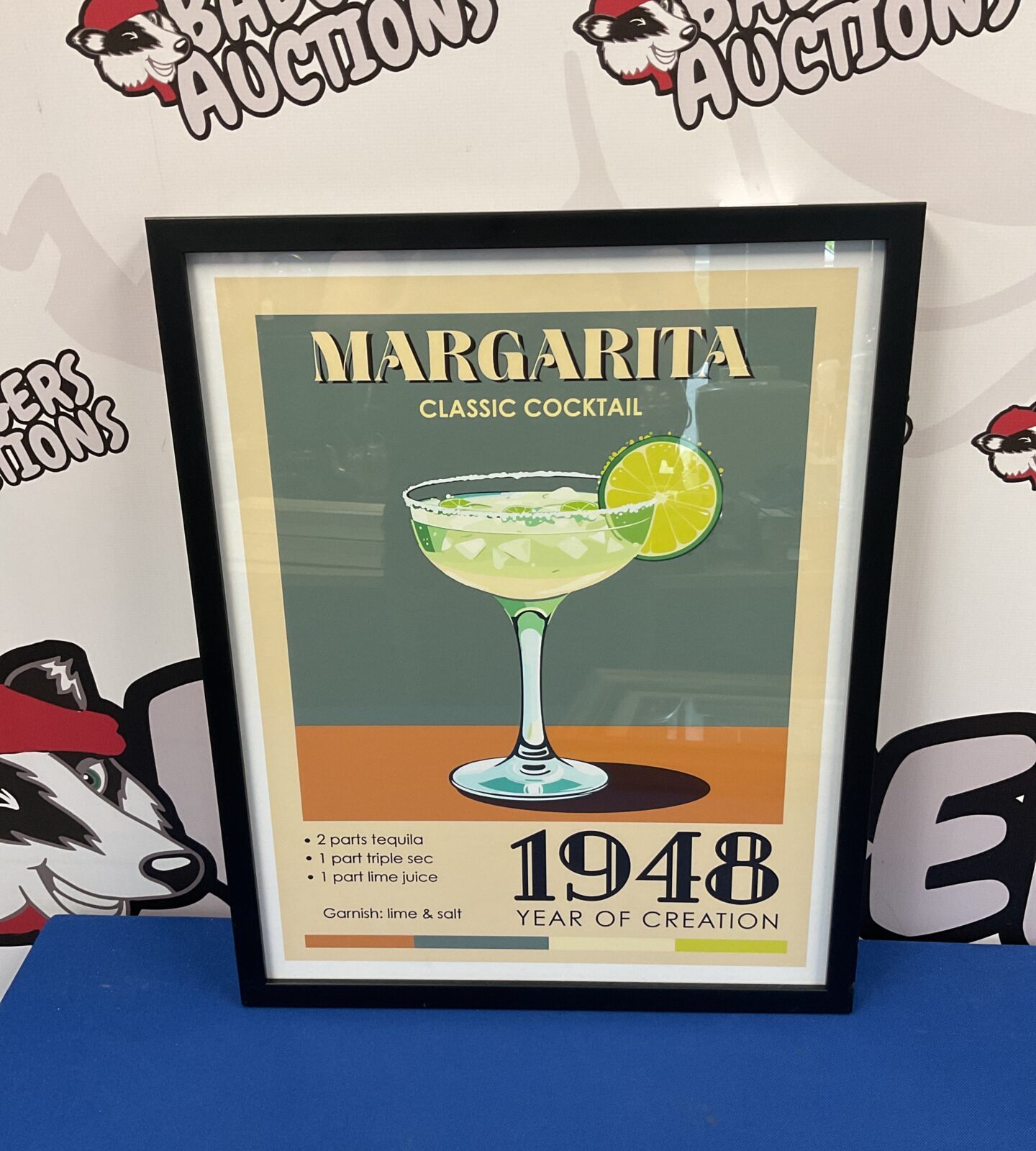 Margarita classic cocktail framed recipe print