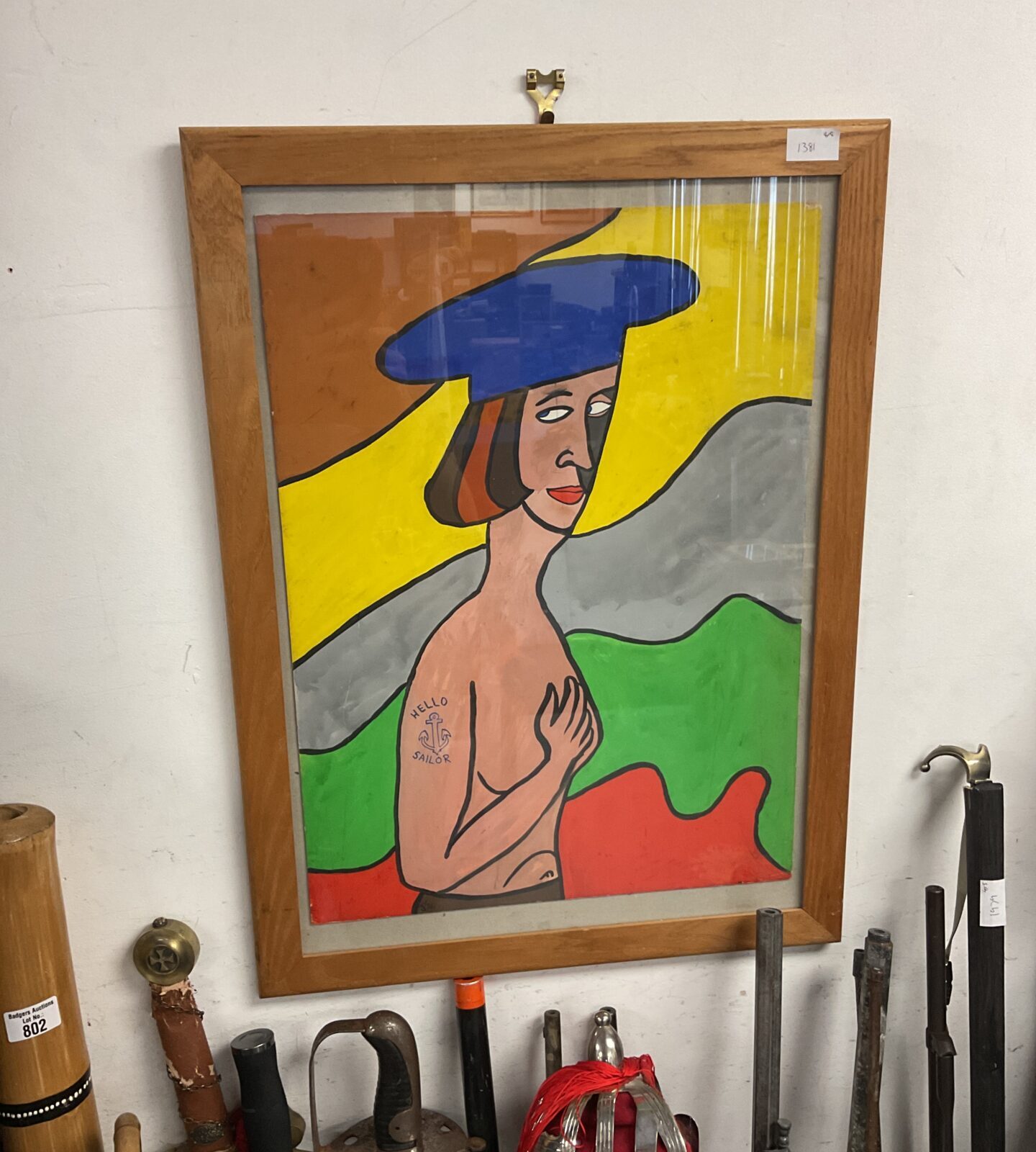 20th century signed watercolour portrait of a girl called butch