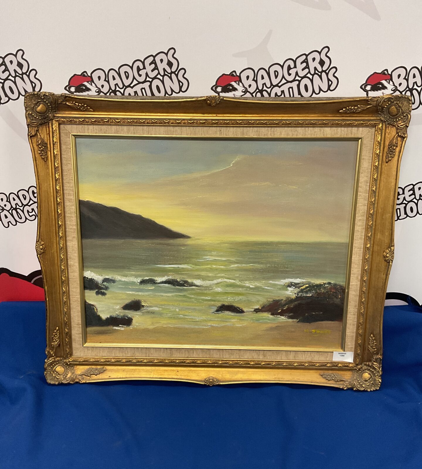 M jones oil painting of a coastal scene at dusk