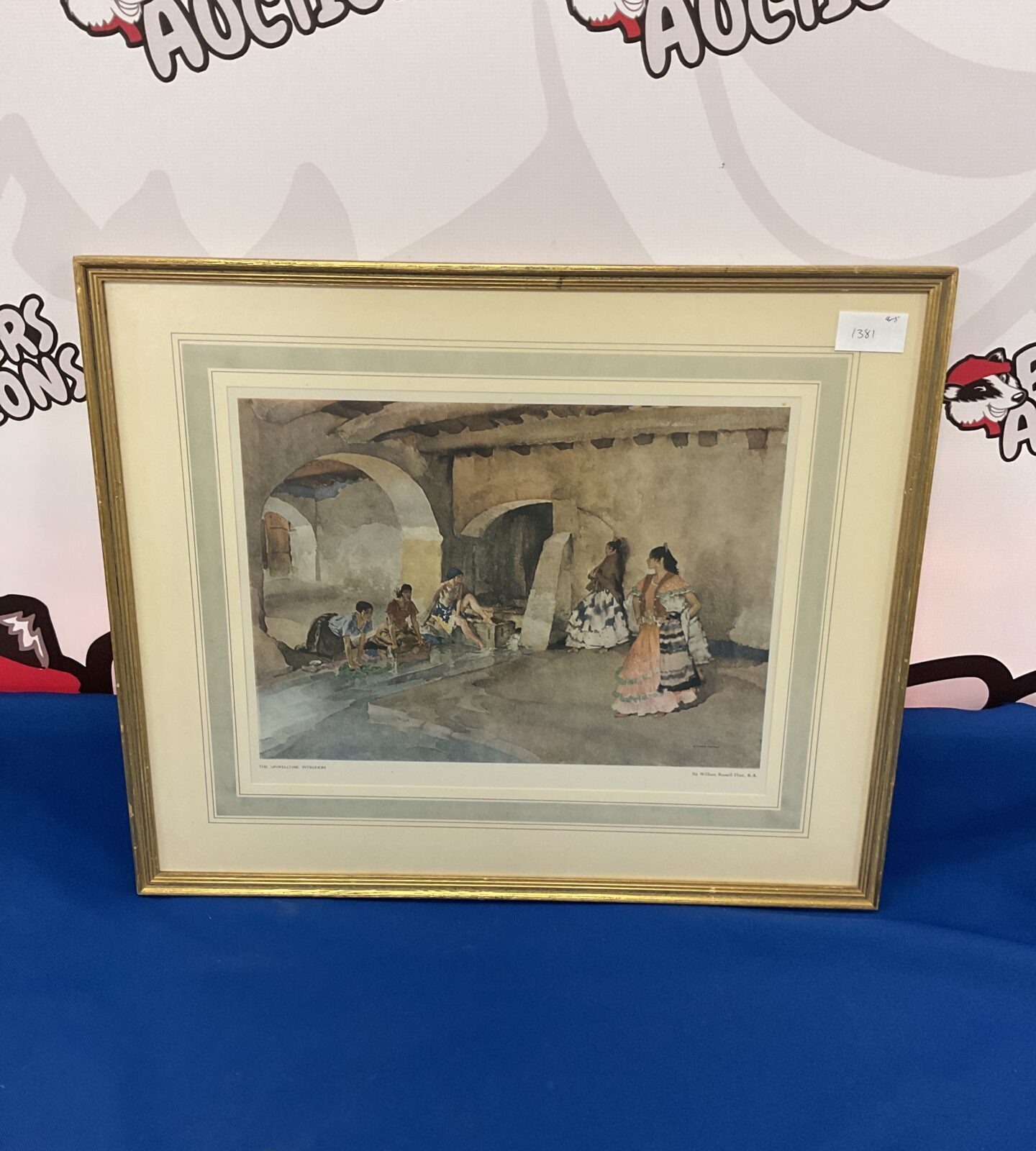 sir william russell flint tomantic print titled the unwelcome intruders