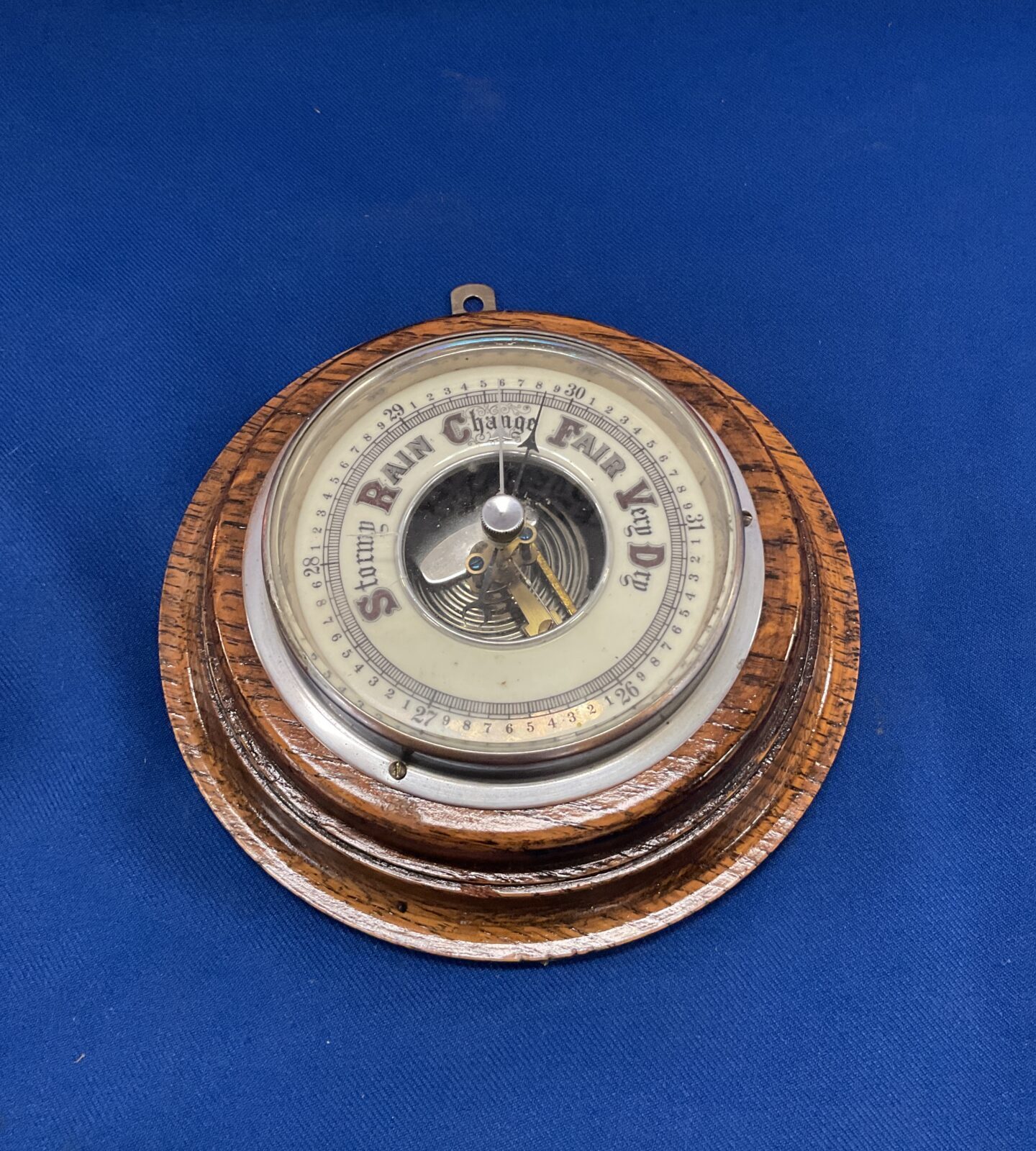 Small oak cased wall barometer