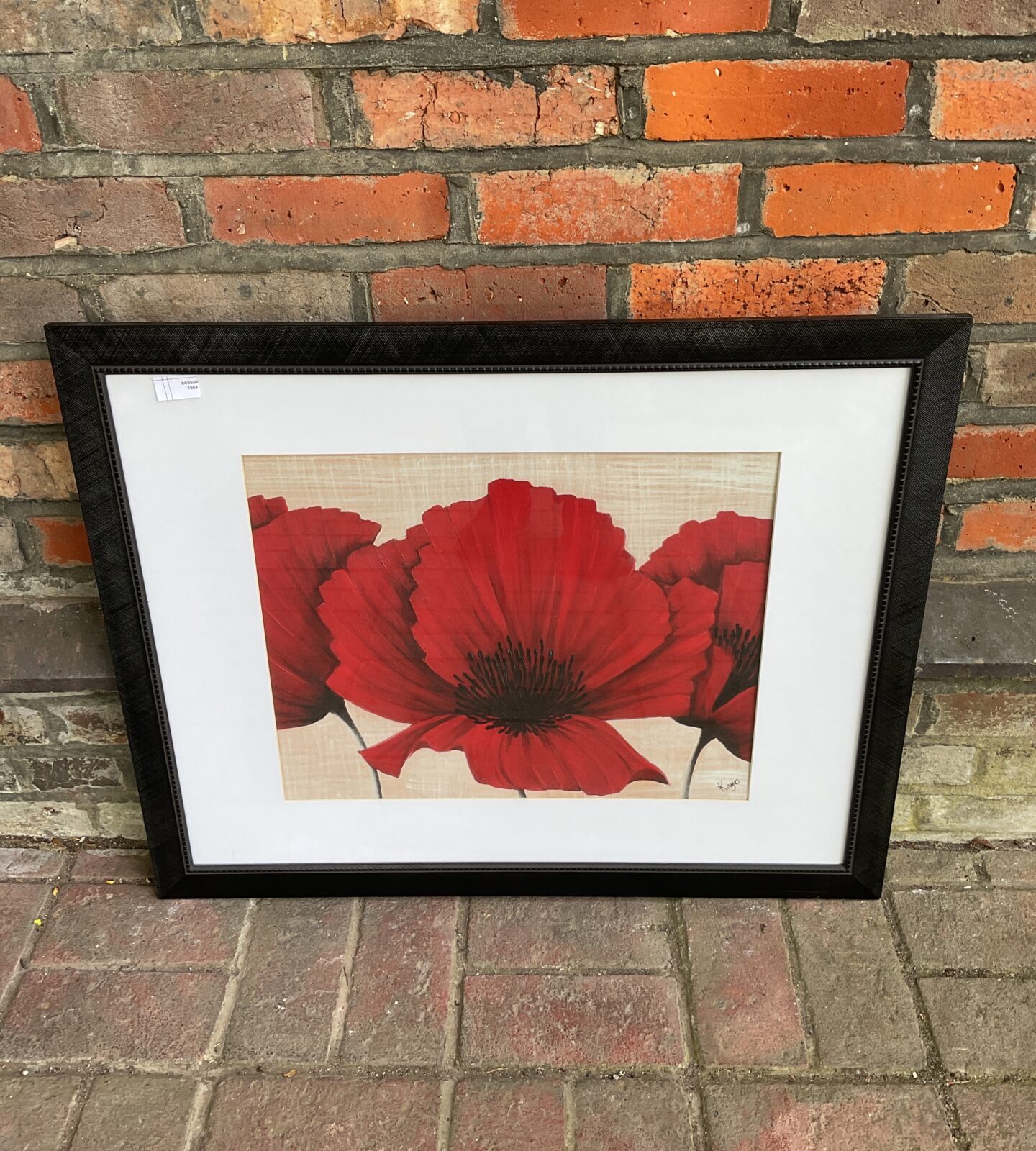 Kayo signed original oil painting of poppies