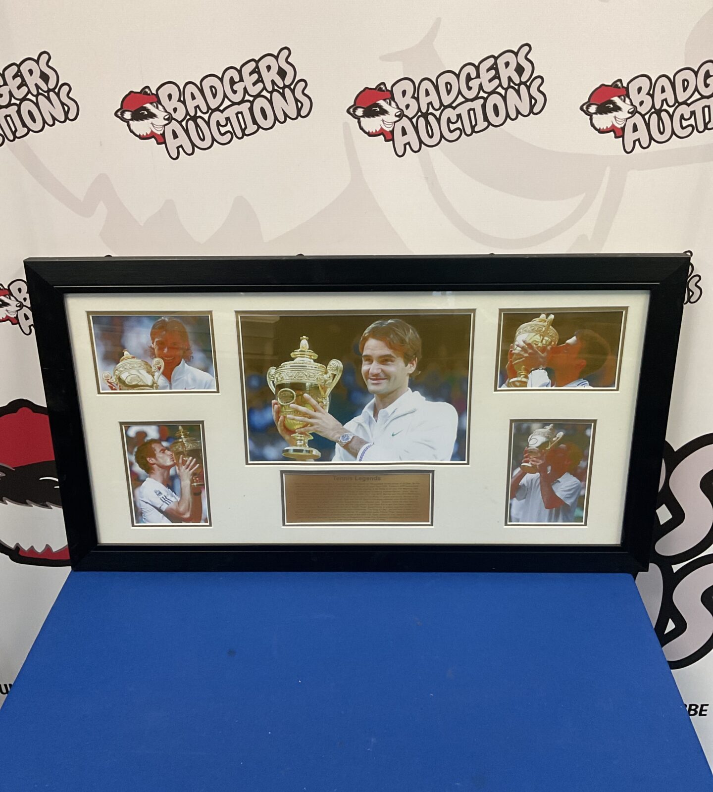 Framed tennis legends photograph prints