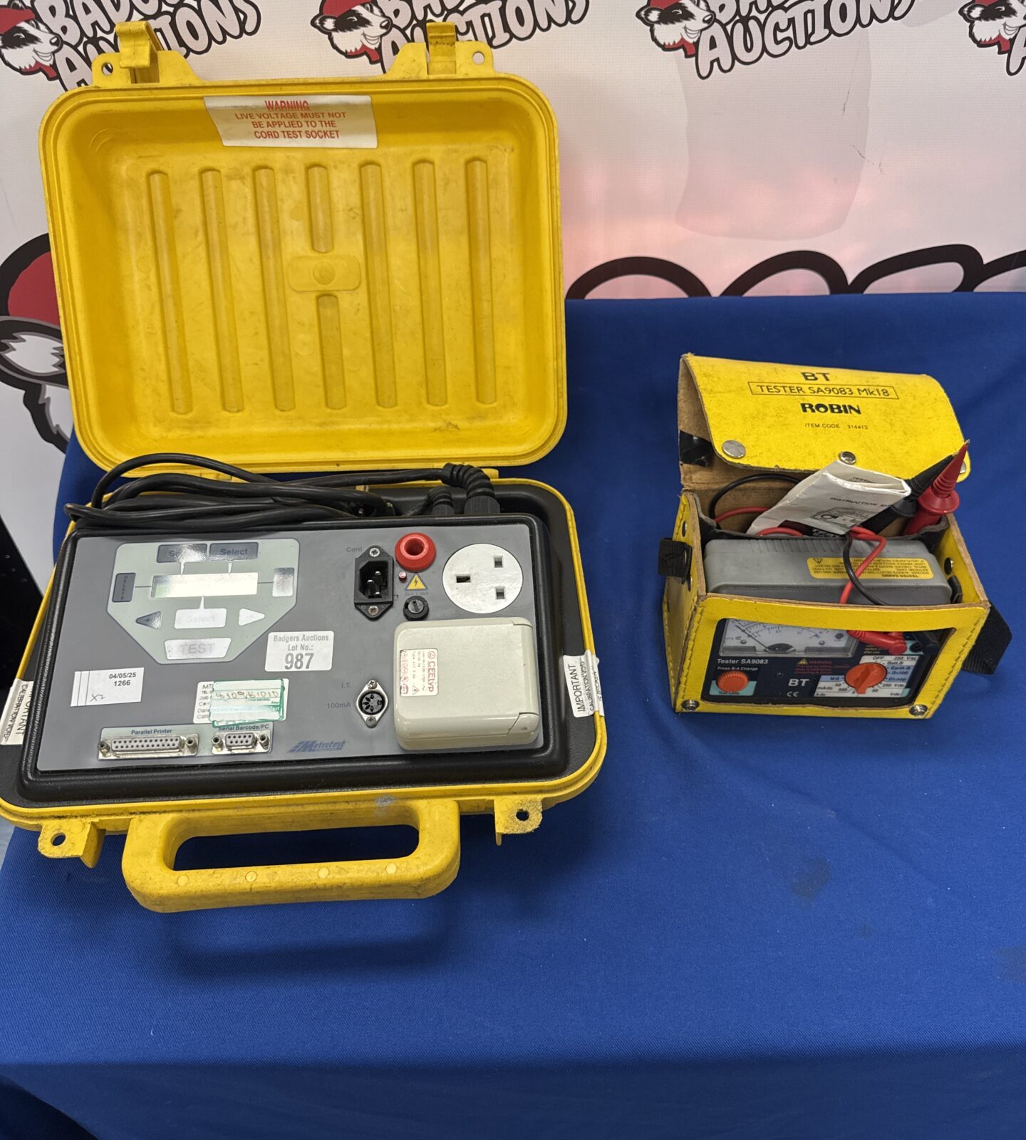 Metrotest pat600 pat tester with robin sa9083 mk18 electrical tester