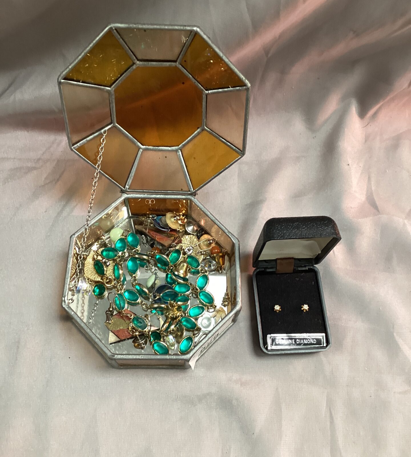 glass box of jewellery