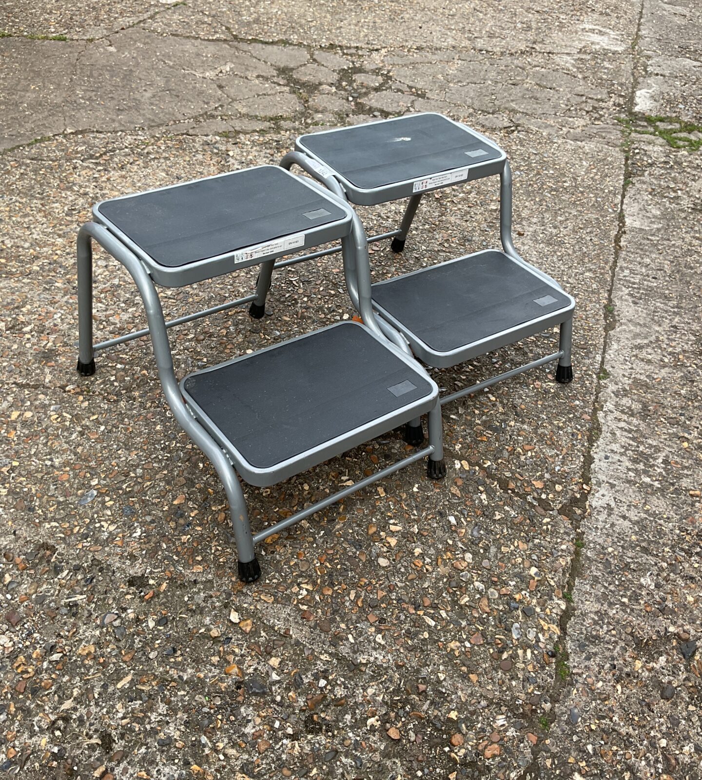 Two double caravan steps