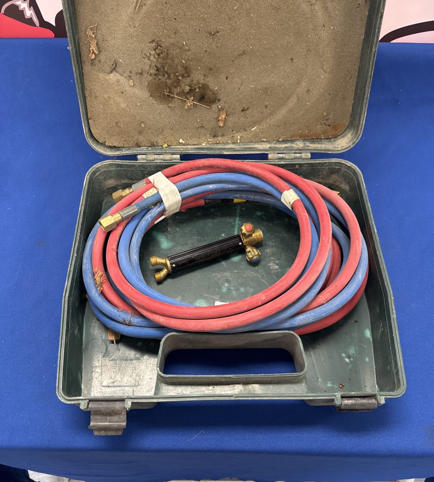 Pair of acetylene torch pipes with torch body missing head