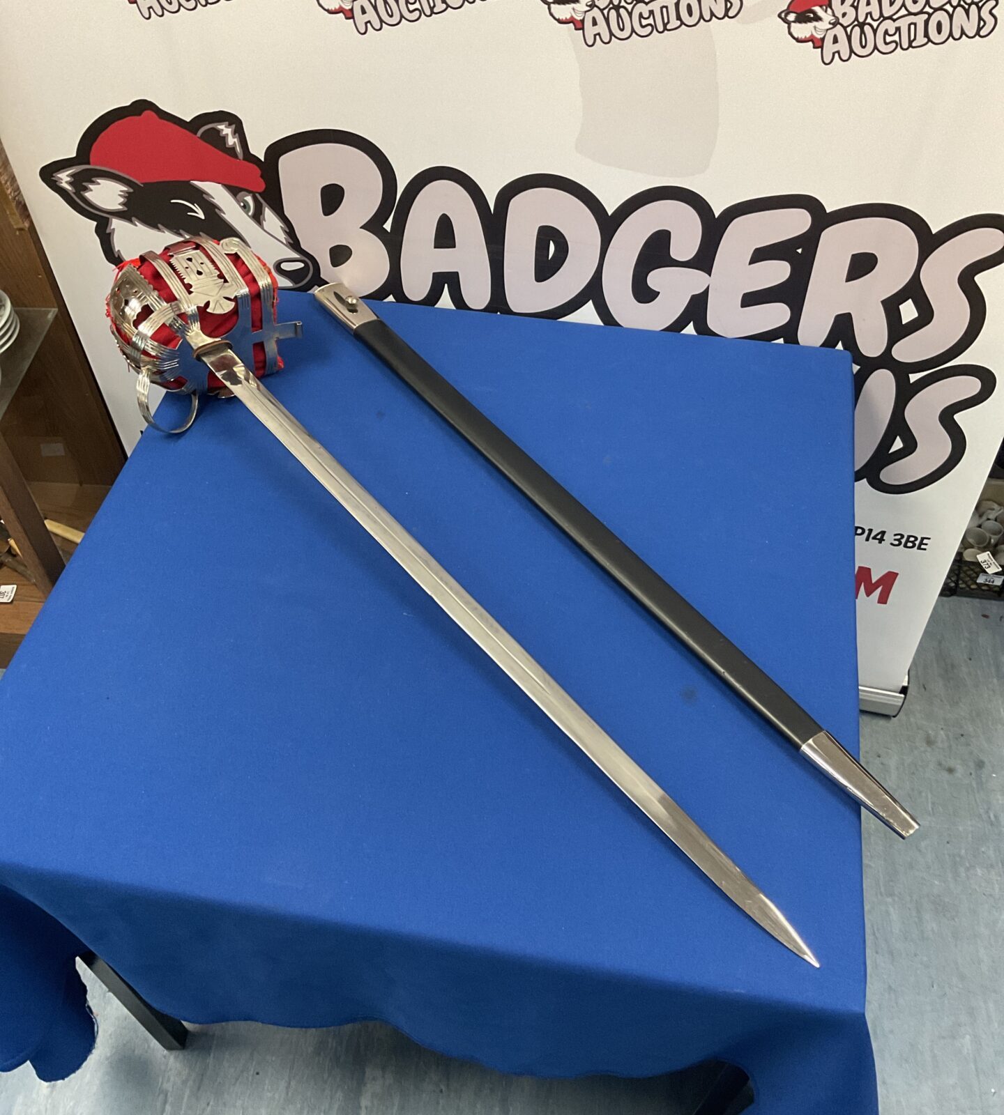 Scottish basket hilt ceremonial military broard sword