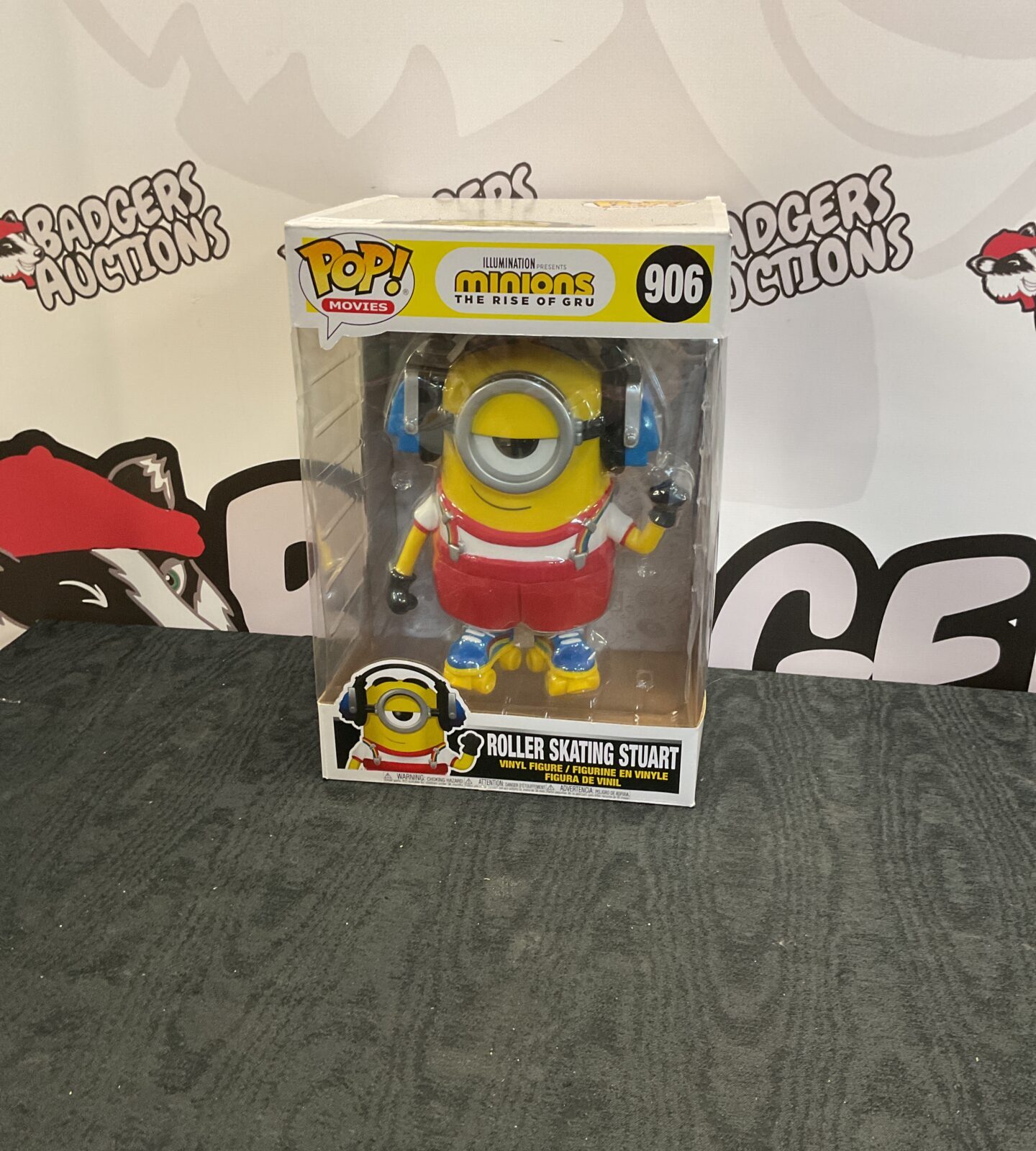 Large minions rise of gru roller skating stuart funko pop