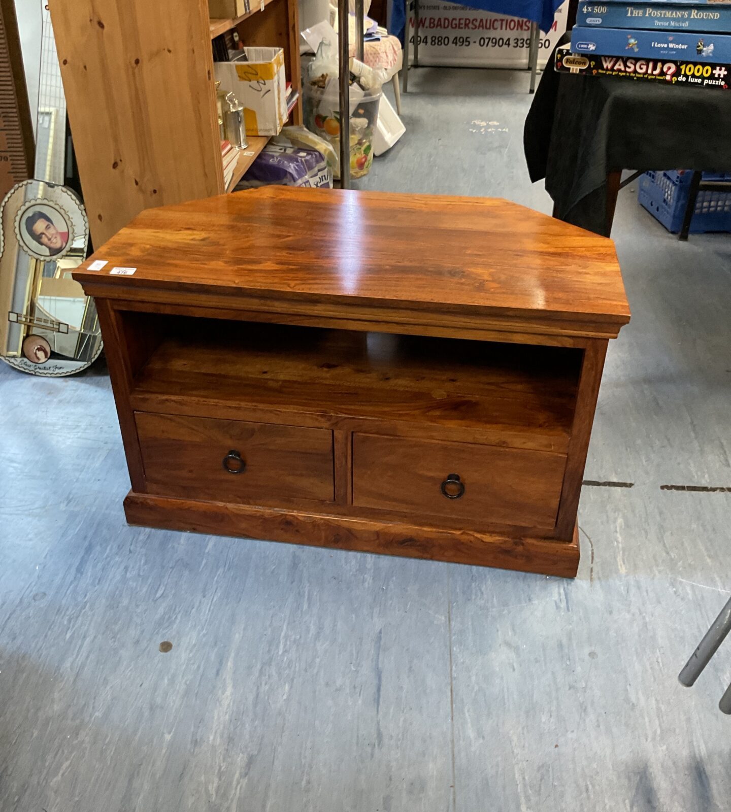 Solid oak media cabinet